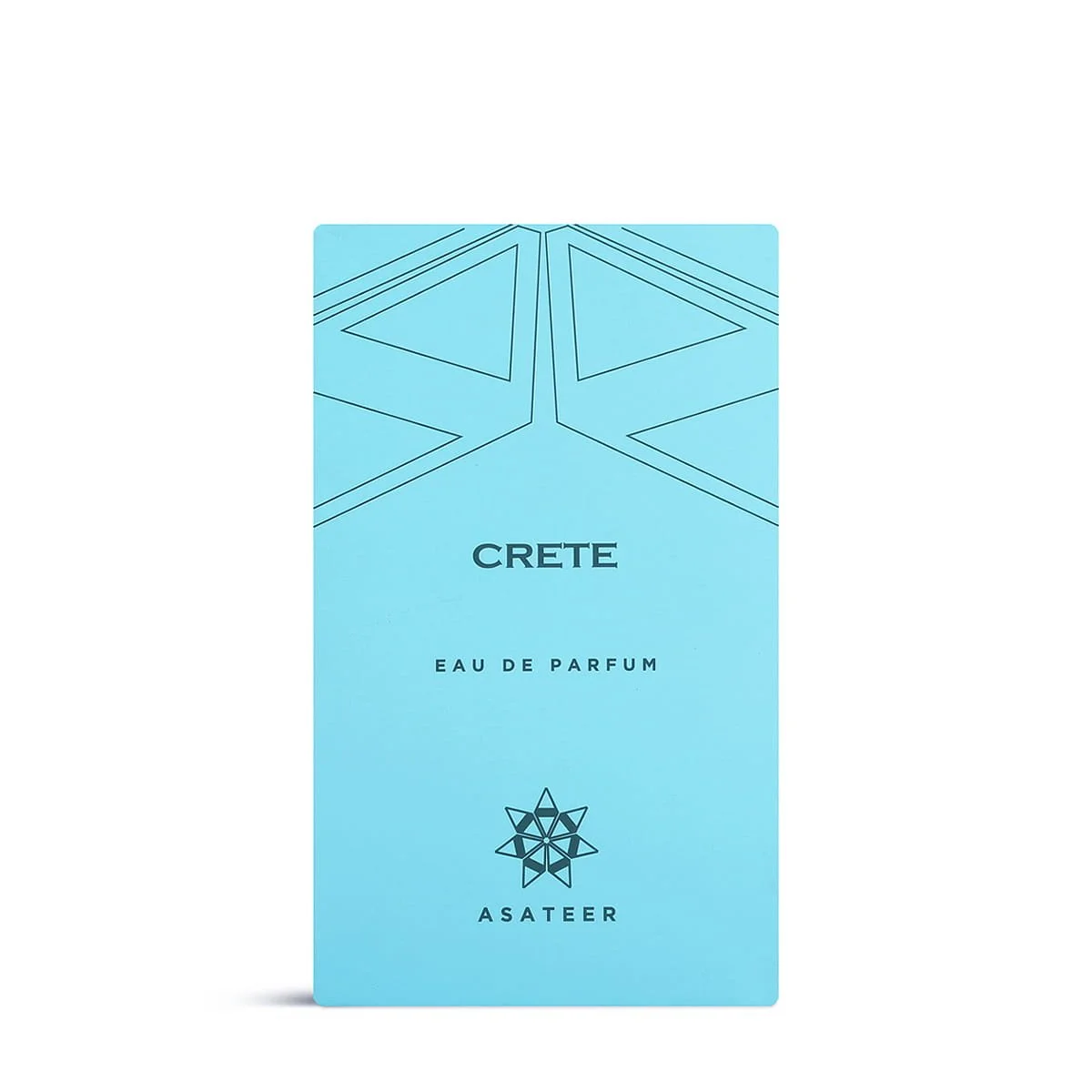 Front view of Asateer Crete Eau De Parfum box UK