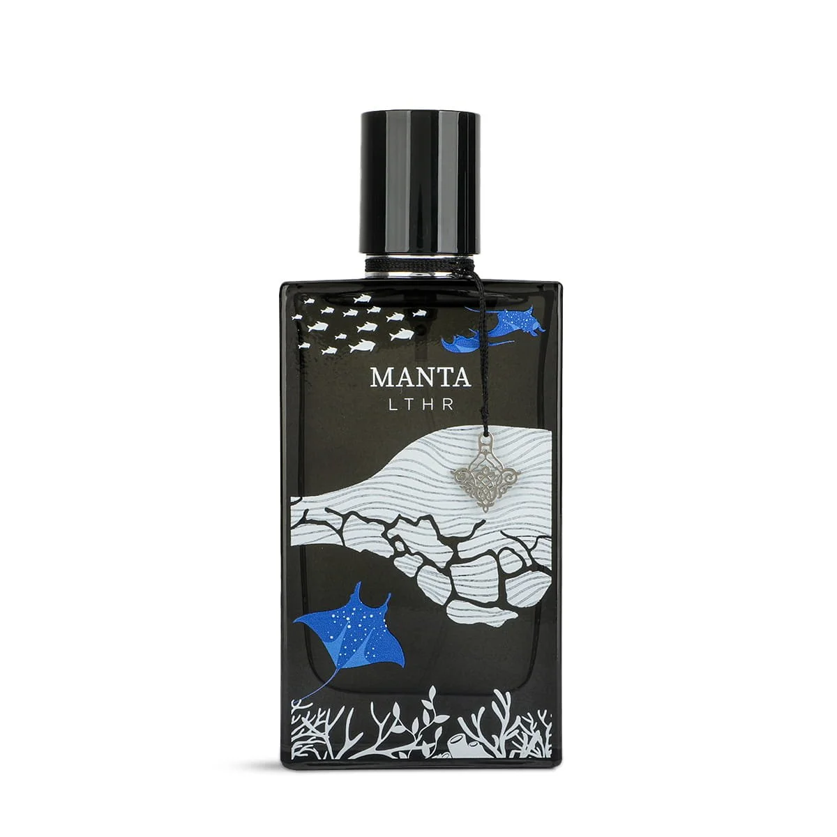 IBRAQ Manta Leather eau de parfum 75ml on white background, fresh leather fragrance UK