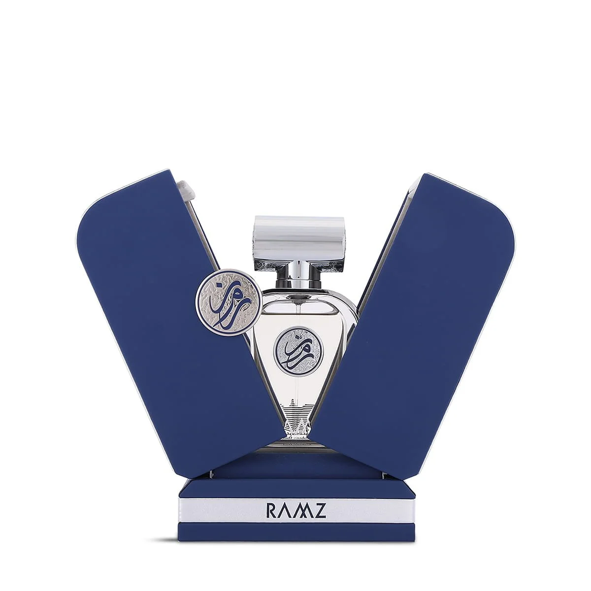 Arabian Oud Ramz perfume inside open luxury box, premium fragrance presentation UK