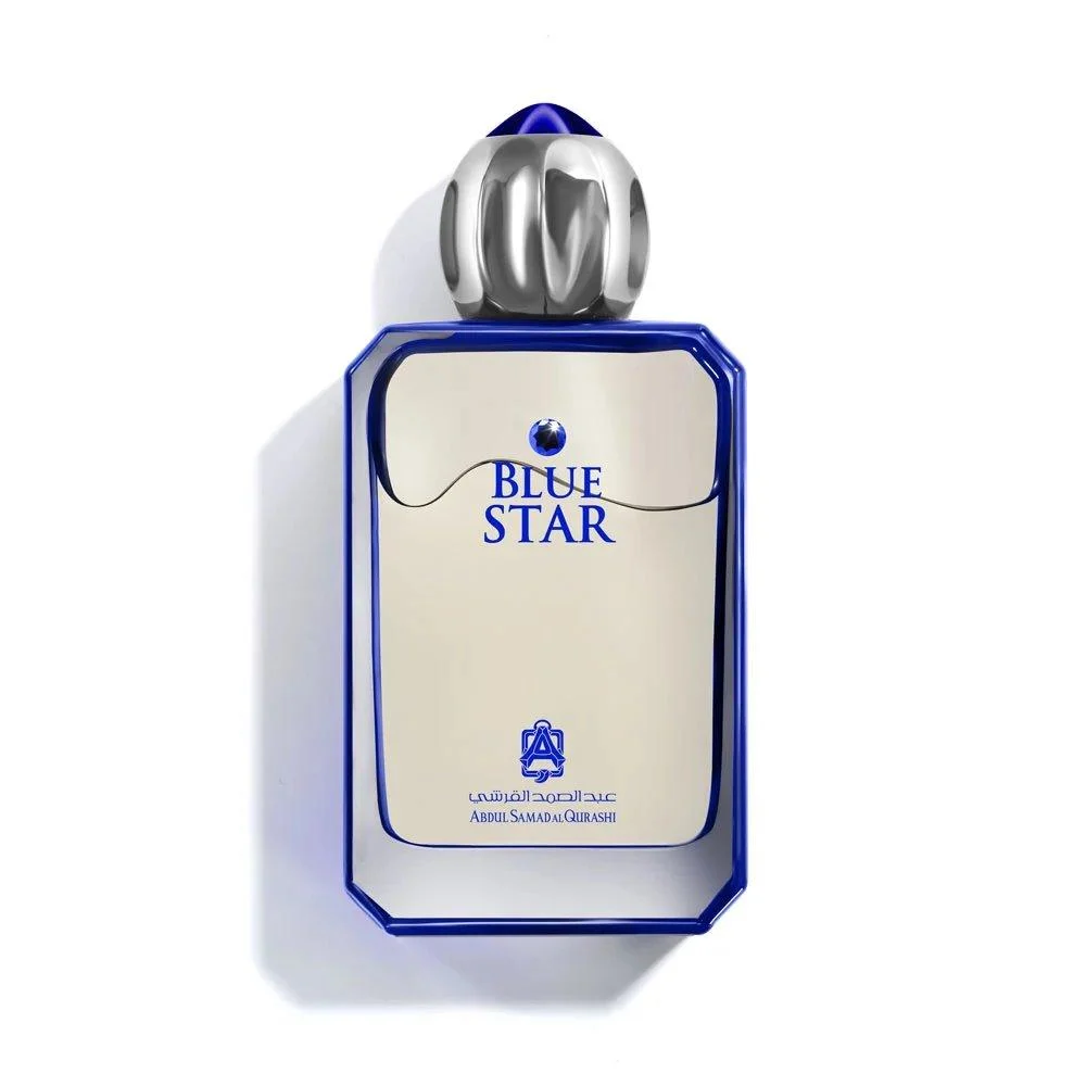 Blue Star Eau de Parfum 100ml by Abdul Samad Al Qurashi on white background, fresh marine unisex fragrance from Al Rashid Galleria UK
