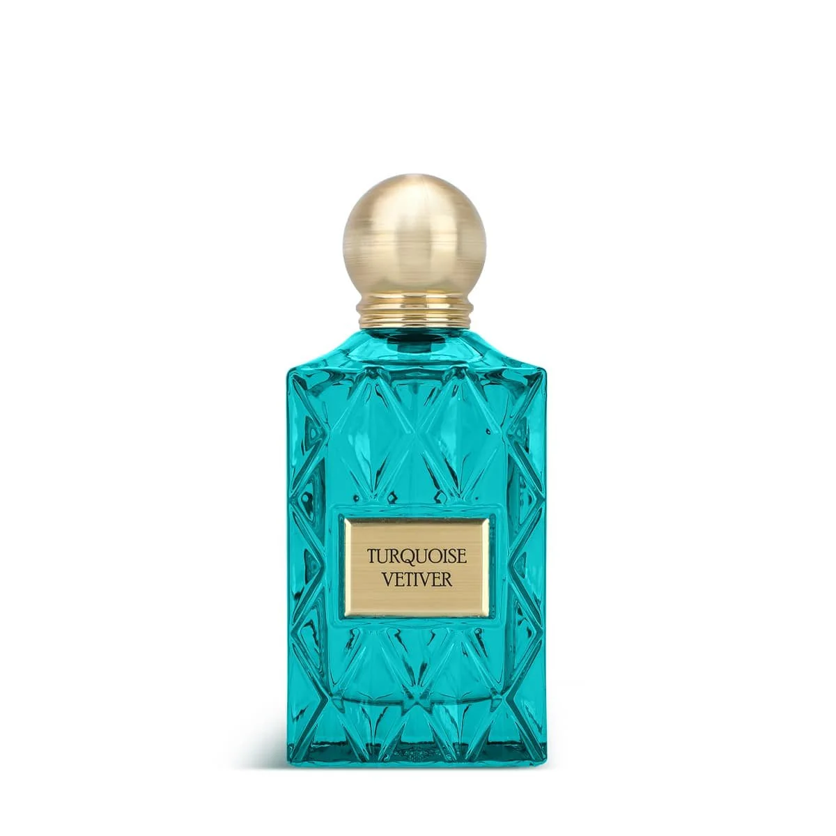 Turquoise Vetiver perfume by Ibraheem Al Qurashi on a white background – unisex woody fresh fragrance with vetiver, lime, and bergamot, available at Al Rashid Galleria UK.