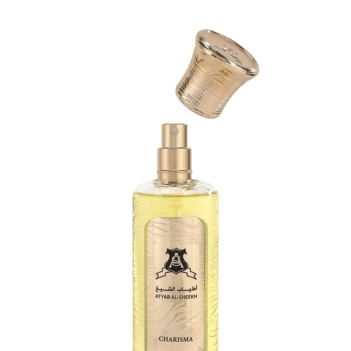 Atyab Al Sheekh Charisma 200ml perfume cap open from different angle, premium fragrance UK