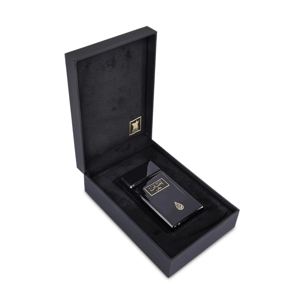Arabian Oud Ehsas Khas perfume inside open luxury box, premium fragrance presentation UK