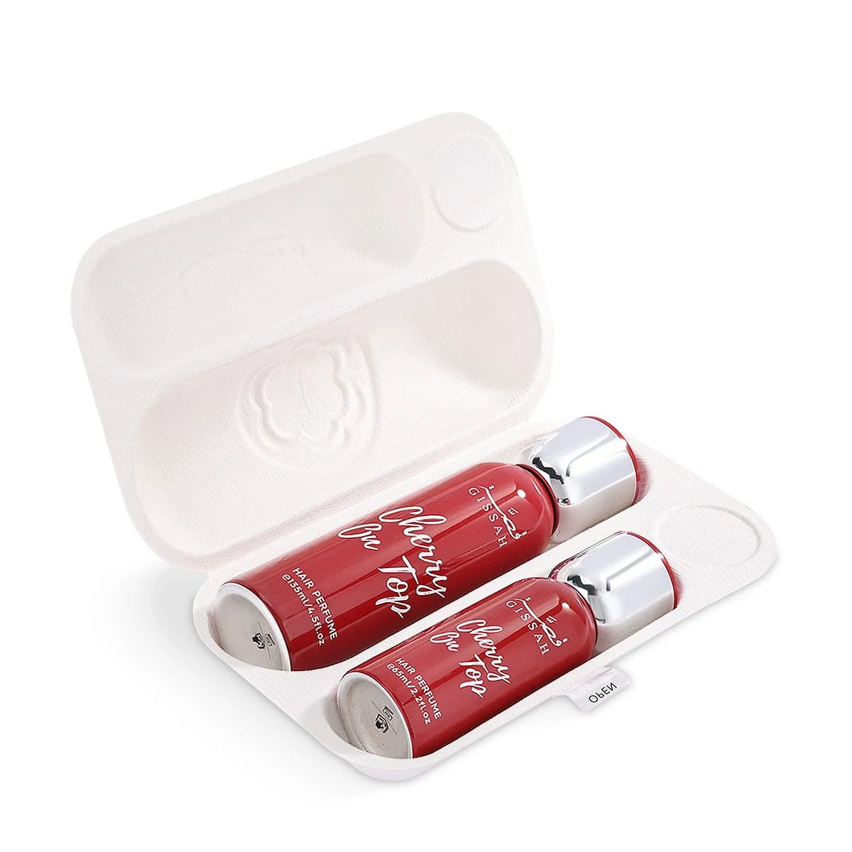 Gissah Cherry On Top hair mist set inside luxury case, premium UK gift set