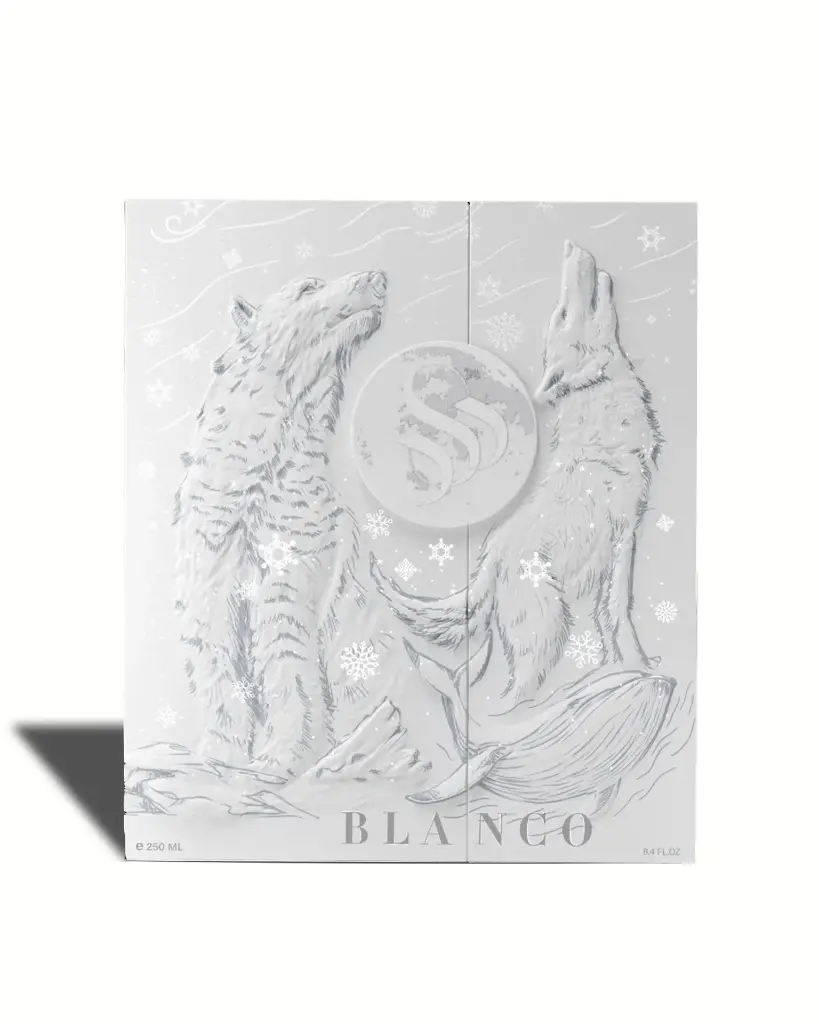 Front view of Sedra Blanco Set Box luxury packaging, premium fragrance gift set UK