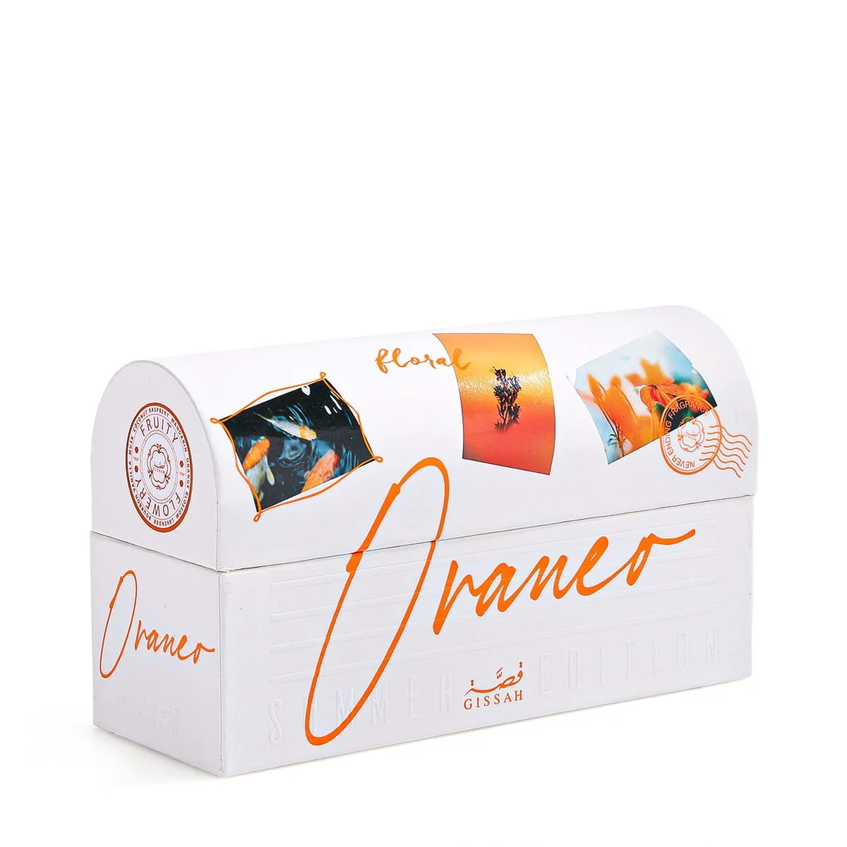 Front view of Gissah Oraneo Summer Edition luxury presentation case UK
