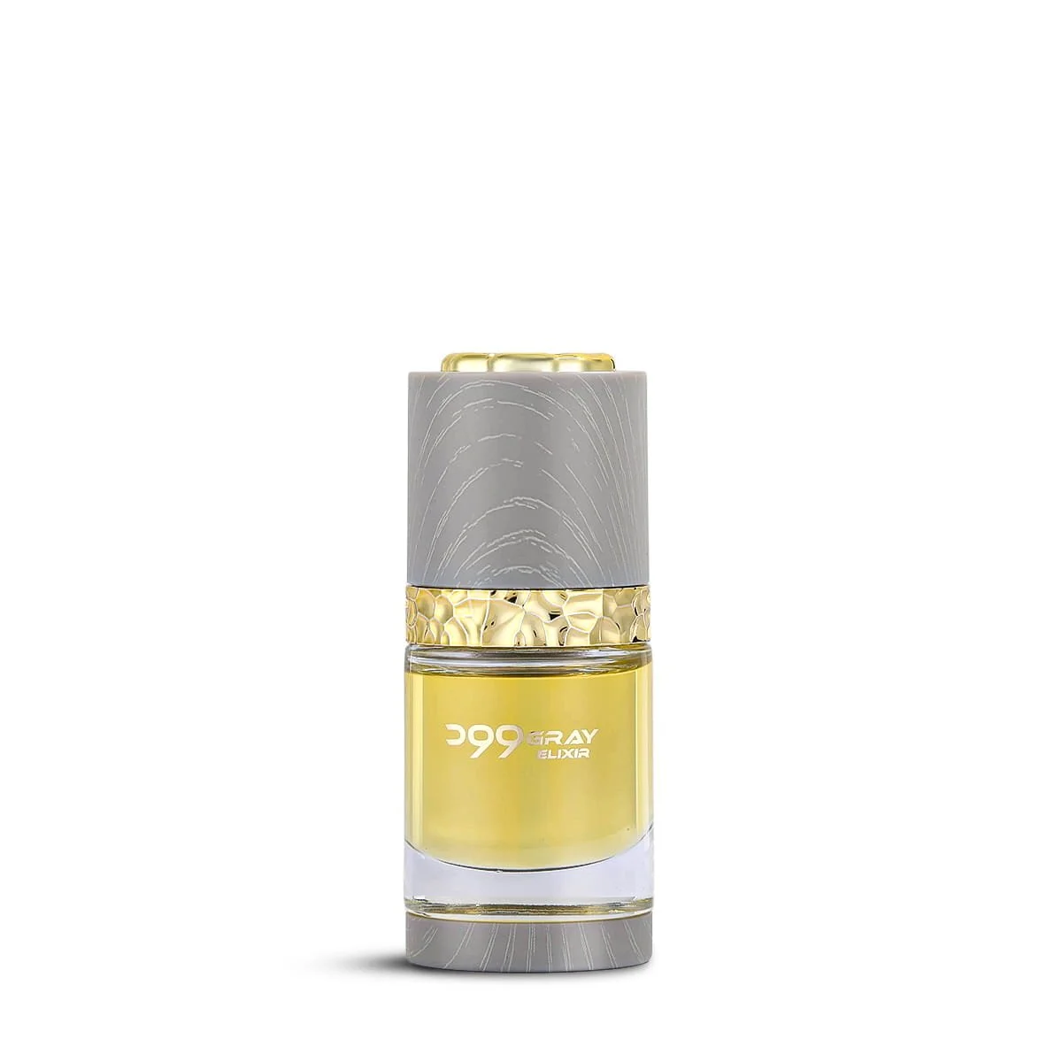 Al Majed Oud Wood Gray eau de parfum 15ml mini on white background, fruity woody fragrance UK