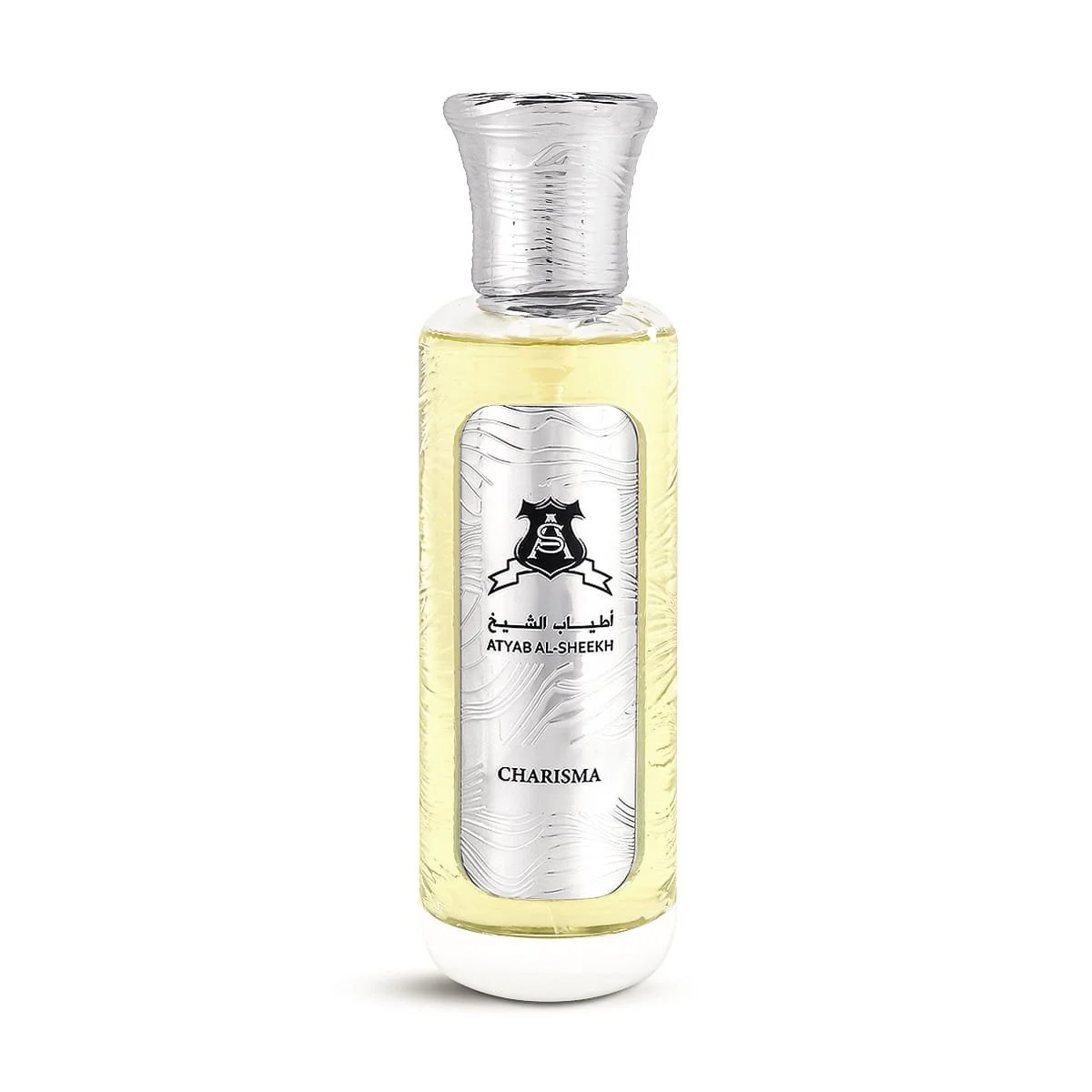 Charisma Silver by Atyab Al Sheekh 200ml Eau de Parfum bottle on a white background
