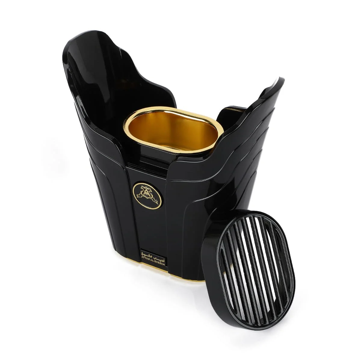 Top view of Atyab Al Sheekh Large Mabkhar Black incense burner UK