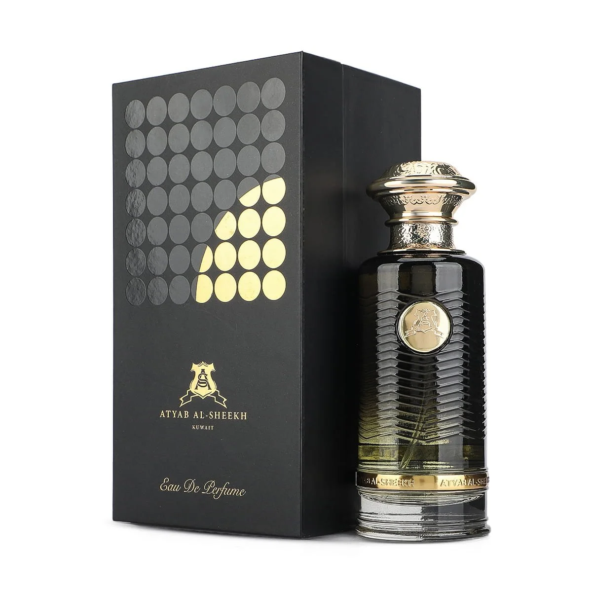 Atyab Al Sheekh Private perfume next to luxury box, premium floral musk fragrance UK