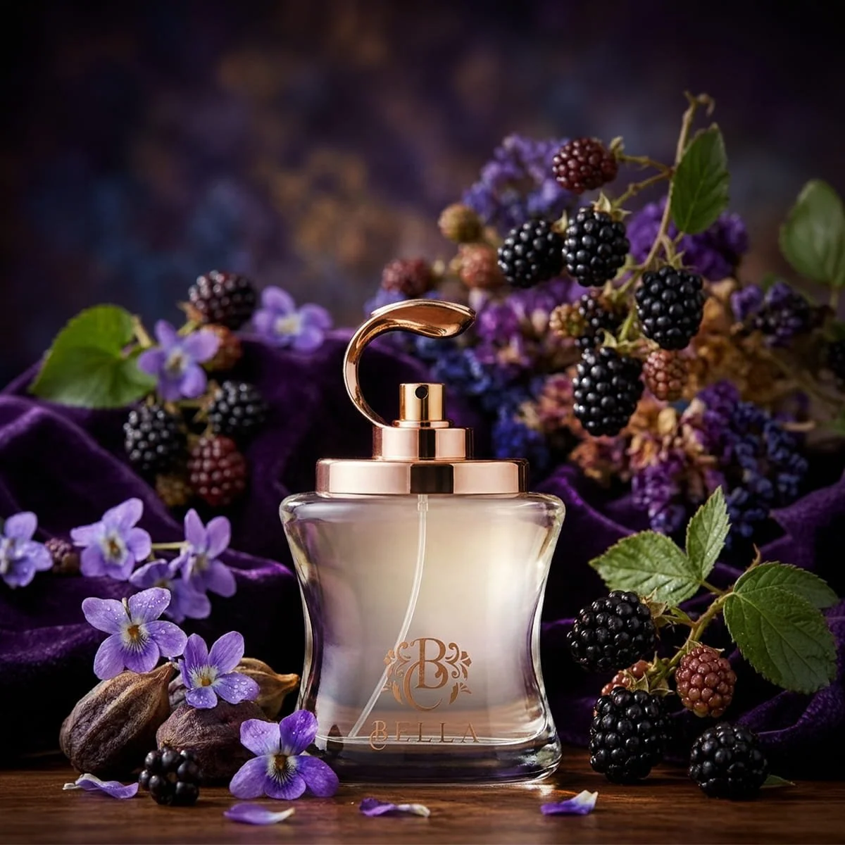 Arabian Oud Bella perfume with berries, violet and musk ingredients, luxury fragrance UK