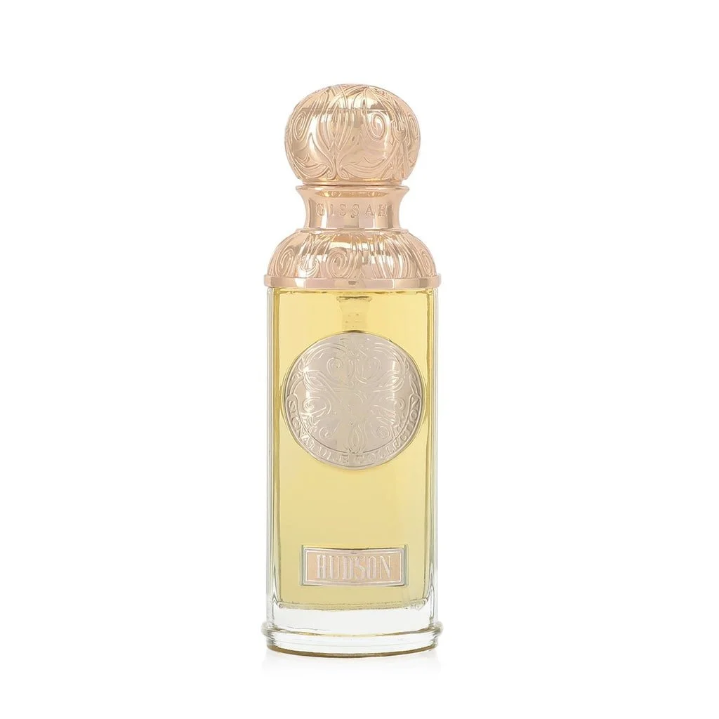 Hudson Valley by Gissah 50ml Eau de Parfum bottle on white background showcasing its elegant gold design.