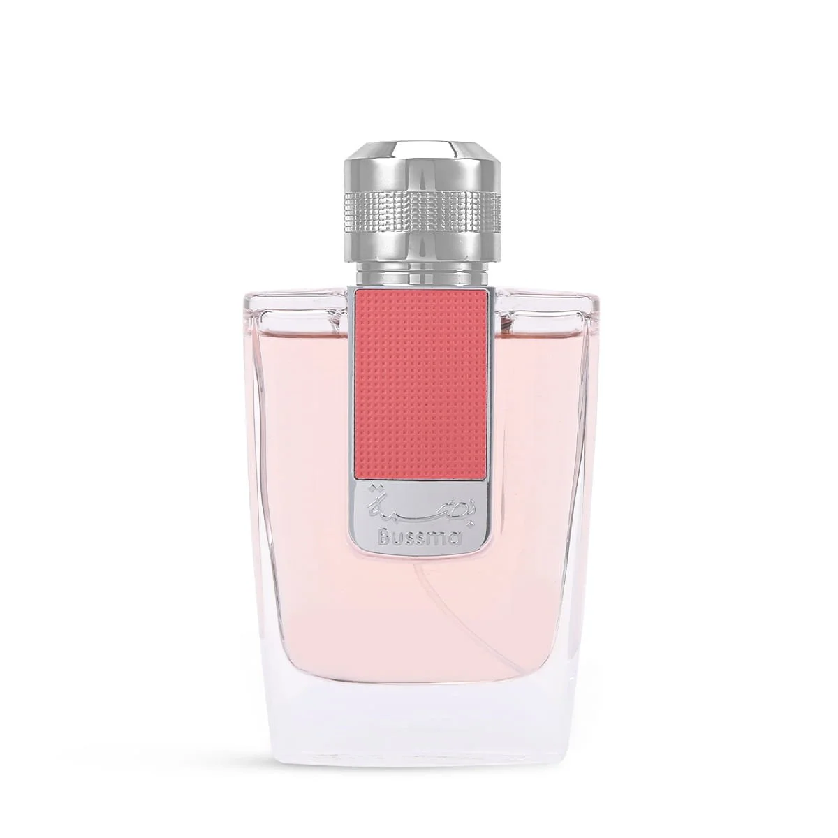 Arabian Oud Bussma Pink Eau De Parfum 95ml on white background, luxury floral fragrance UK