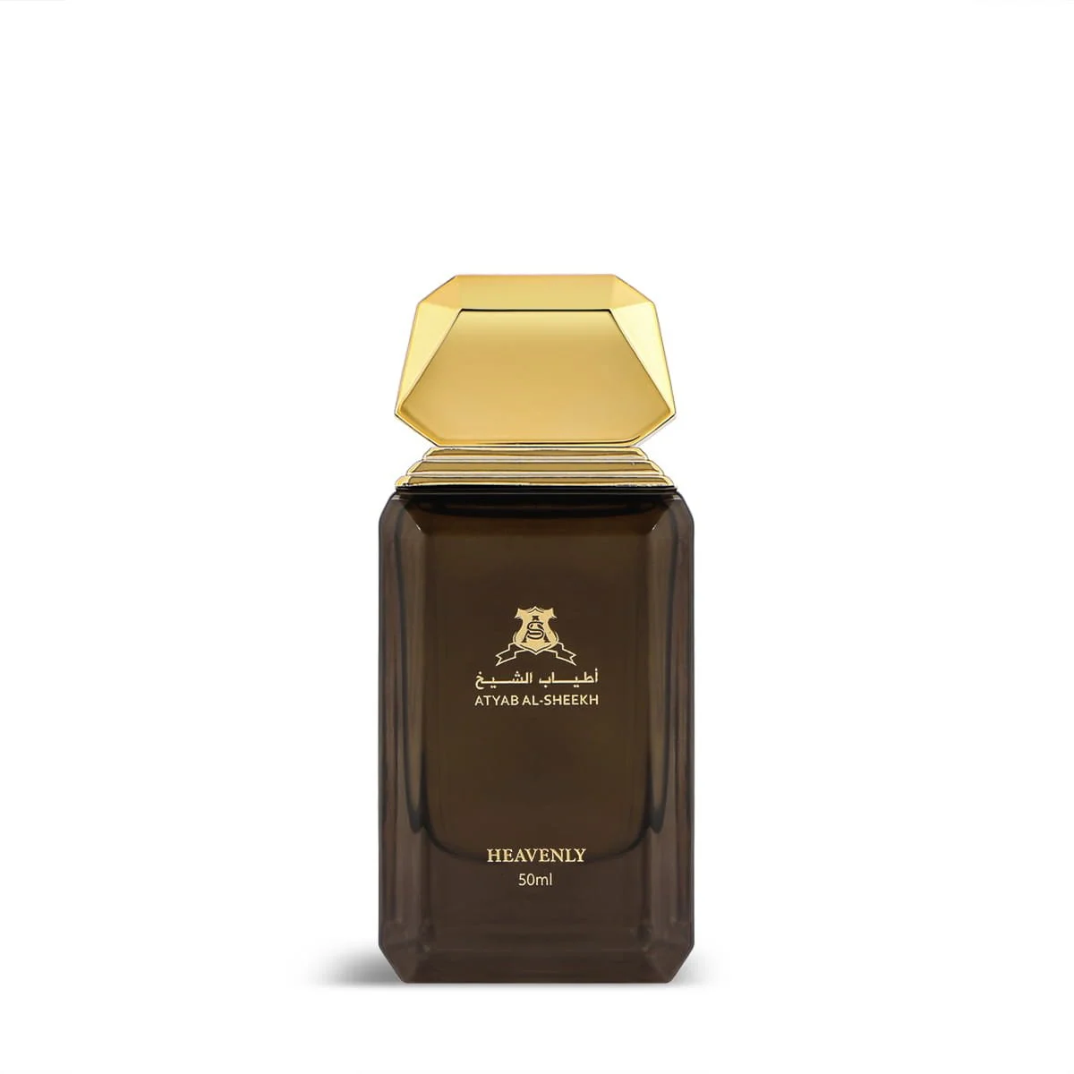 Atyab Al Sheekh Heavenly Eau De Parfum 50ml on white background, luxury fruity leathery fragrance UK