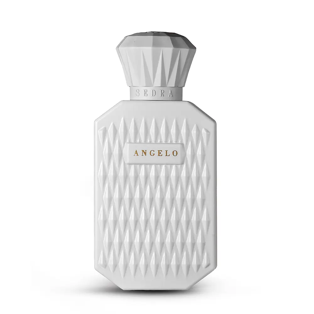 Sedra Angelo eau de parfum 120ml on white background, luxury fresh woody fragrance UK
