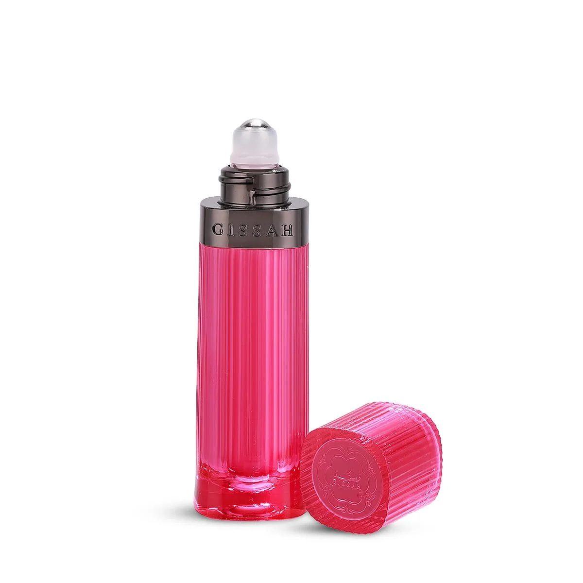 Gissah Neo Bloom roll-on body oil with cap open showing applicator