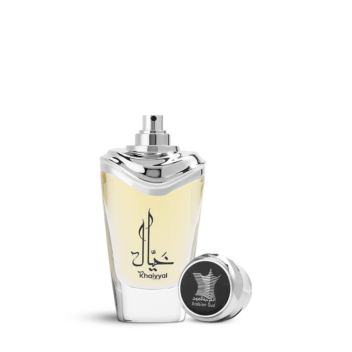 Arabian Oud Khaiyyal Eau De Parfum 75ml with lid open on white background UK