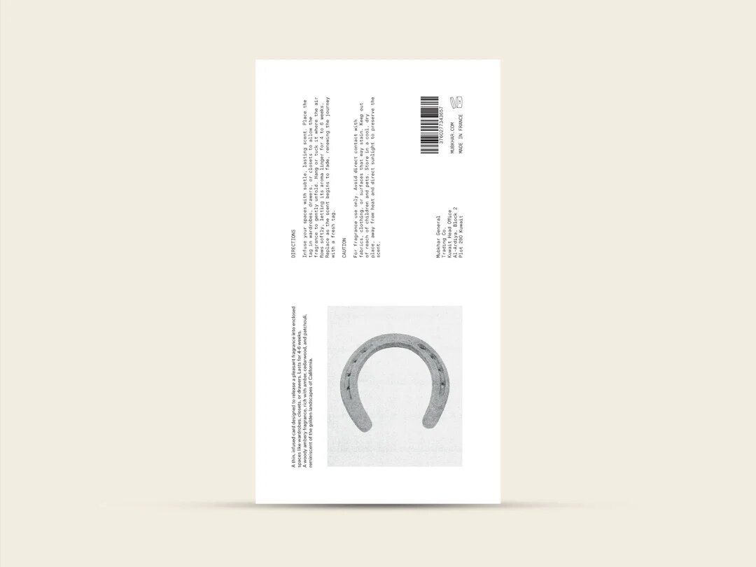 Front of Mubkhar Room Tag California Gold box, luxury scented wardrobe tag UK