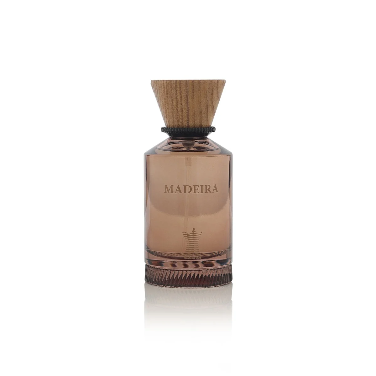 Arabian Oud MADEIRA 100ml eau de parfum on white background, luxury woody fragrance UK