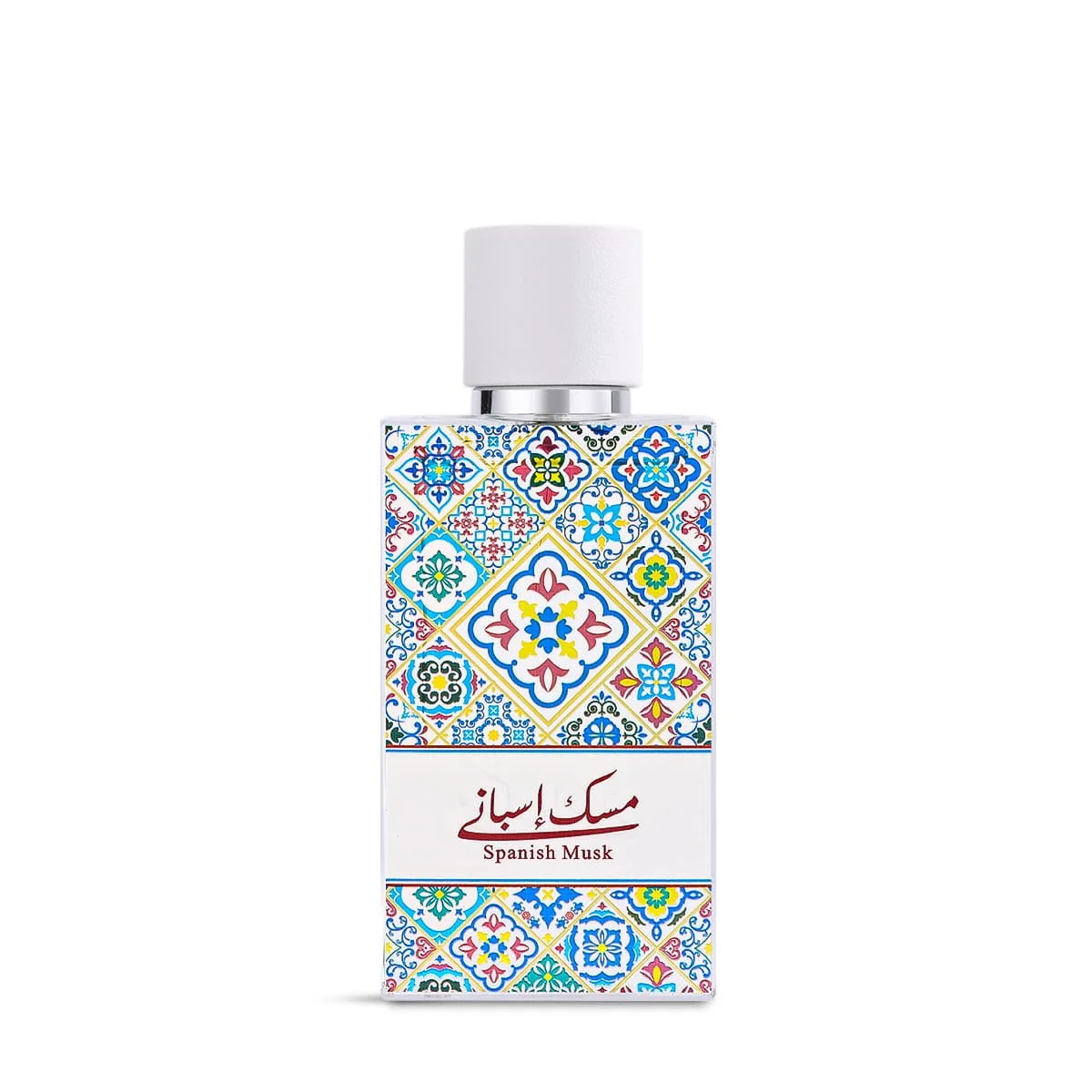 Arabian Oud Spanish Musk 50ml eau de parfum on white background, fresh musk fragrance UK