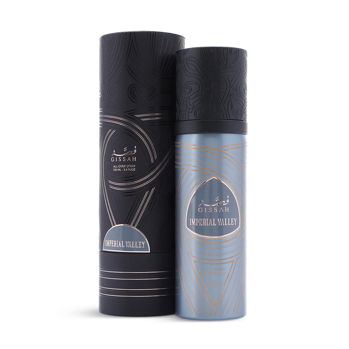 Gissah Imperial Valley All Over Spray 100ml beside luxury branded box UK