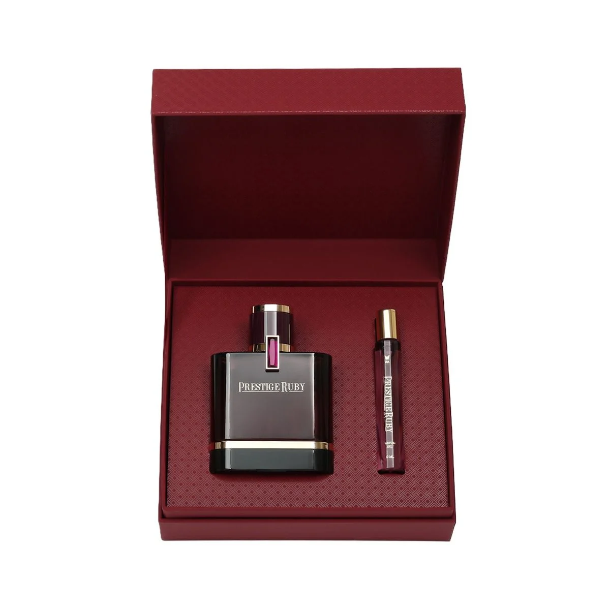 Al Majed Oud Prestige Ruby perfume and oil inside luxury gift box, premium fragrance set UK