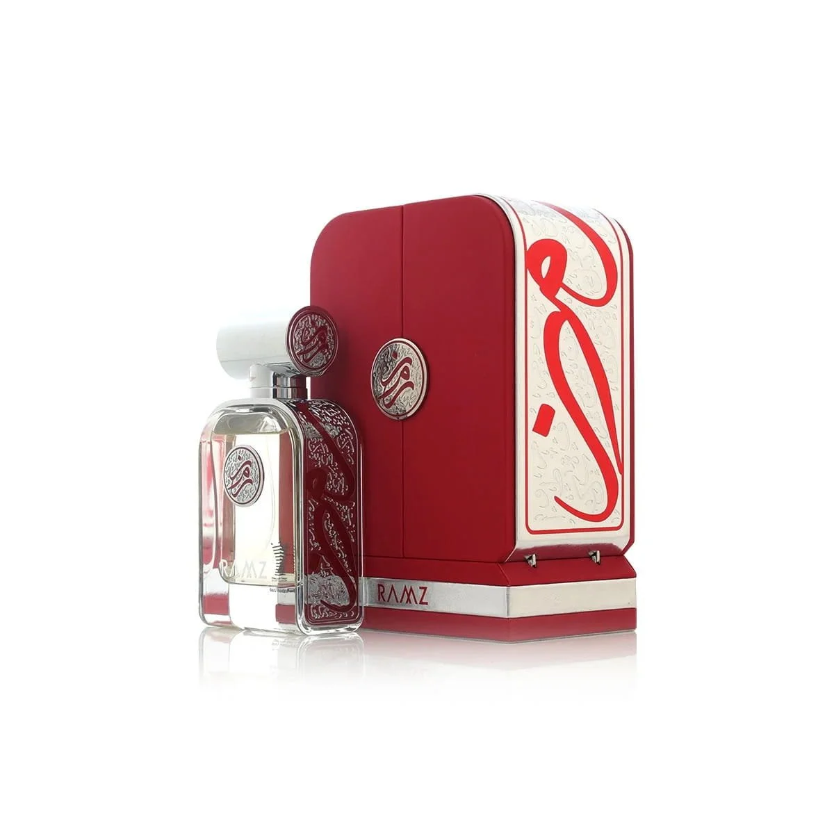 Side view of the Arabian Oud Ramz Red 100ml perfume box