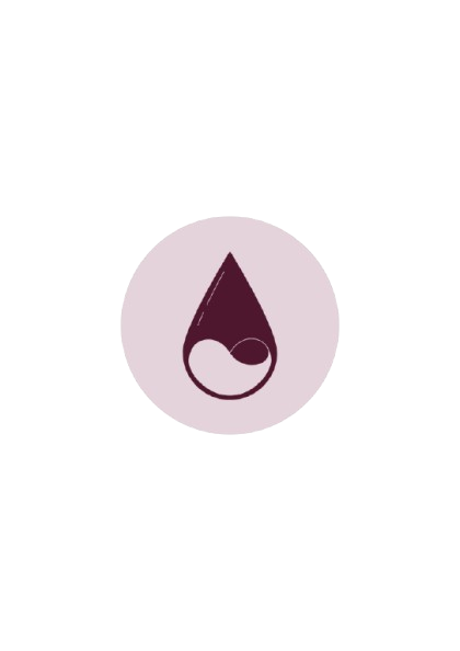 An icon of a droplet with a smaller circle inside, representing a water or liquid symbol.
