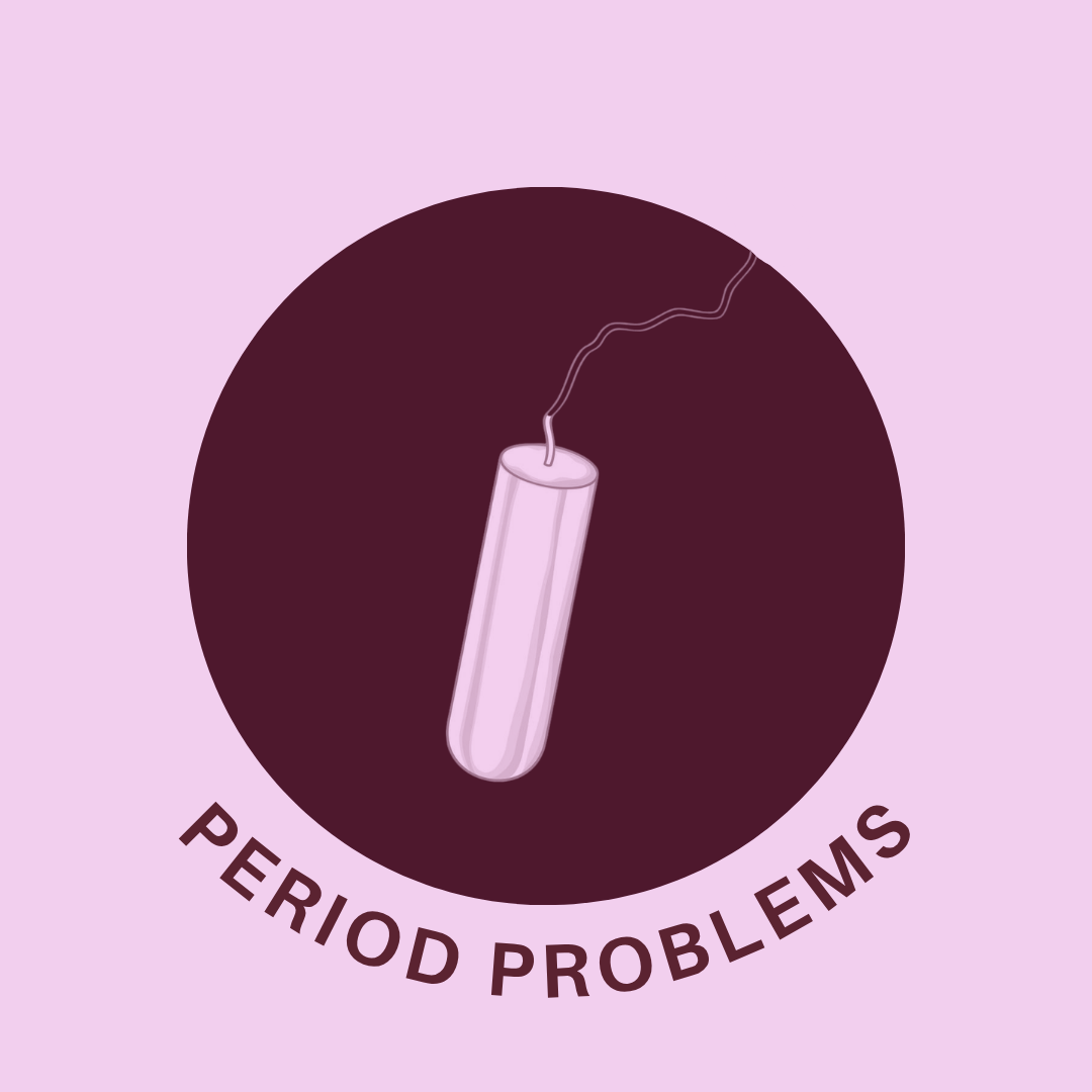 painful periods, missing periods, heavy periods