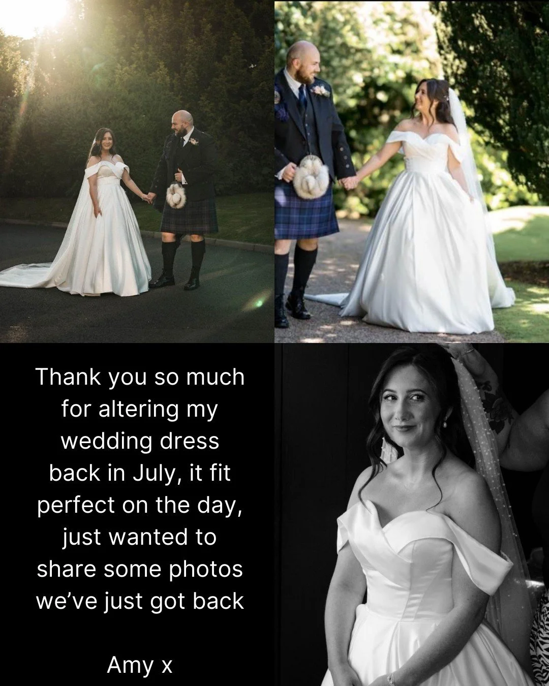 Your kind words mean the world ๐๐ Thanks so much for sharing your experience, Amy! You look stunning!!
 #bride #weddingready #AlterationsExpert #glasgowbridesmaids #realbrides #WeddingDressGoals #BrideGoals #clienttestimonial