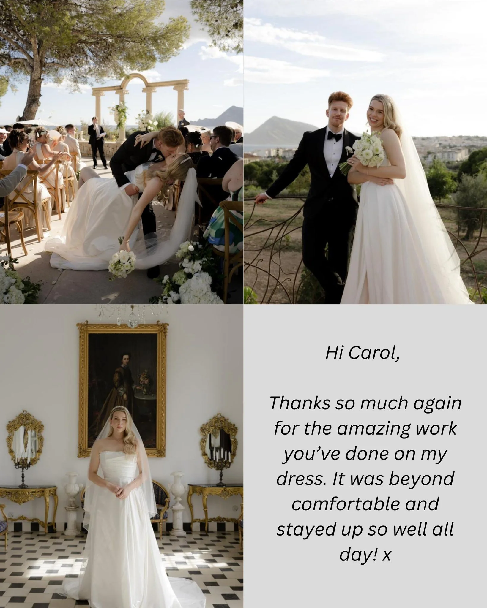Reviews 🥂✨🫶

 #WeddingDressGoals #weddingdressmagic #glasgowbridesmaids #alterationservice #seamstresslife #brideconfidence #clienttestimonial #BrideGoals #BrideFeedback #weddingreviews #glasgowbridesmaiddress
