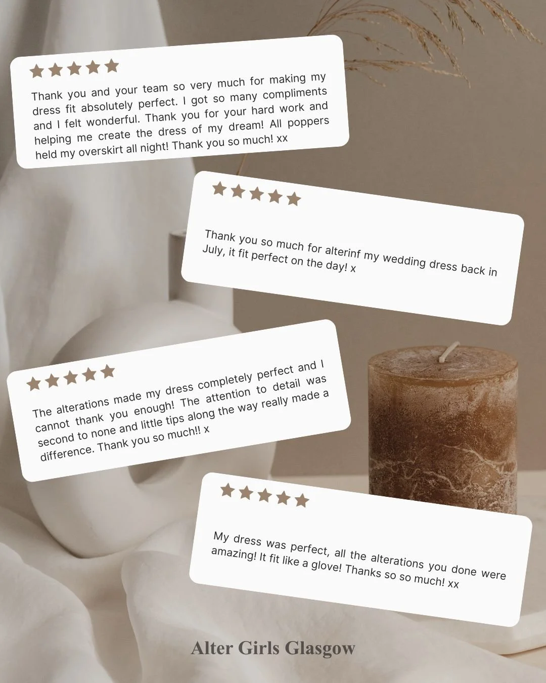 Messages from the Brides 💒🥂✨

 #alterationservice #glasgowbride #weddingdressalteration #alterationspecialist #weddingdressalterations #clientreview #lovewhatwedo #lovewhatwedo😍 #brideandgroom #WeddingDressGoals #wheretofindus