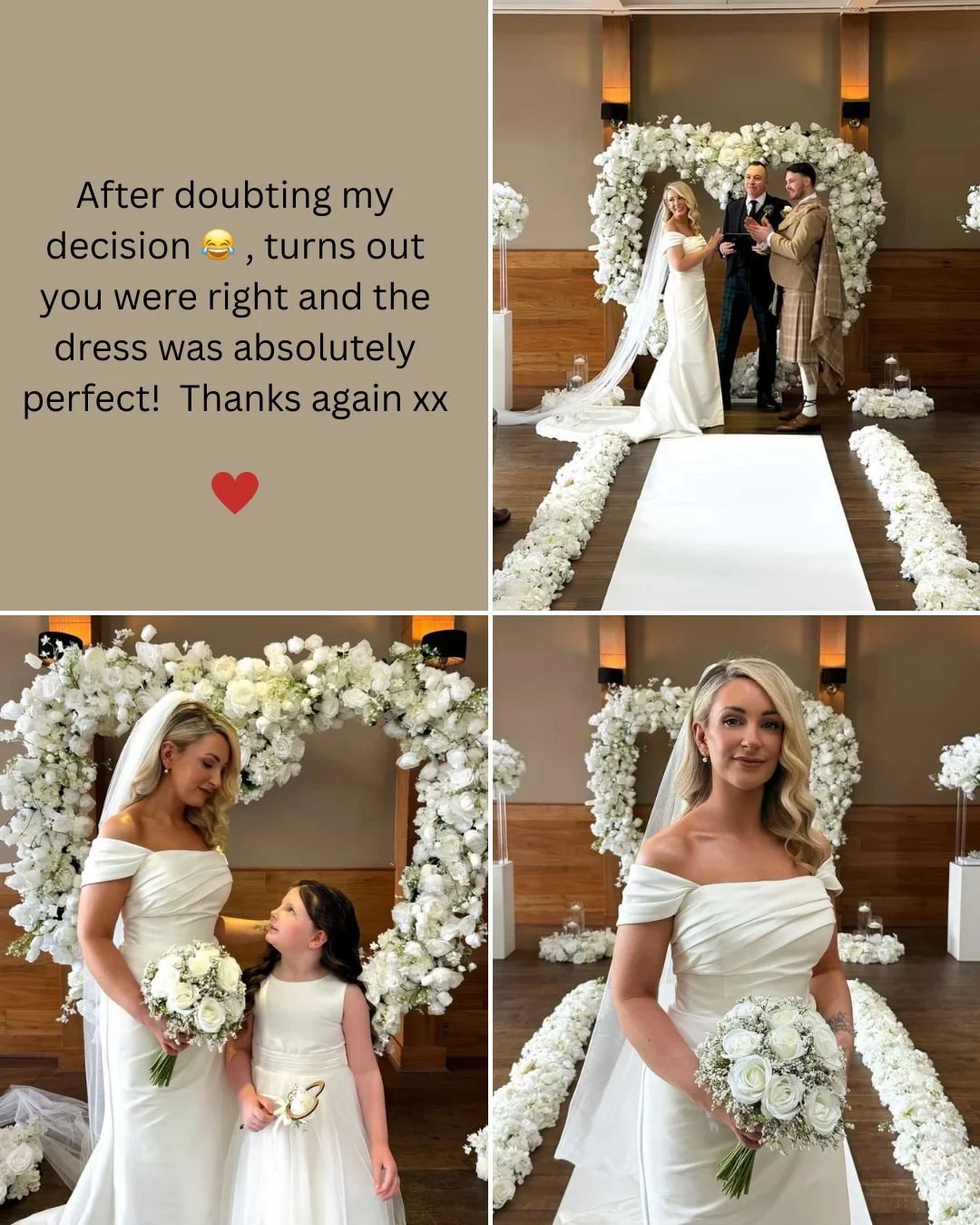 This is your sign to not stress about your dress! We will always get you feeling 10/10 in your dress before the big day! Our bride here looks absolutely stunning but before her alterations she was panicking, questioning is this the right dress but I'