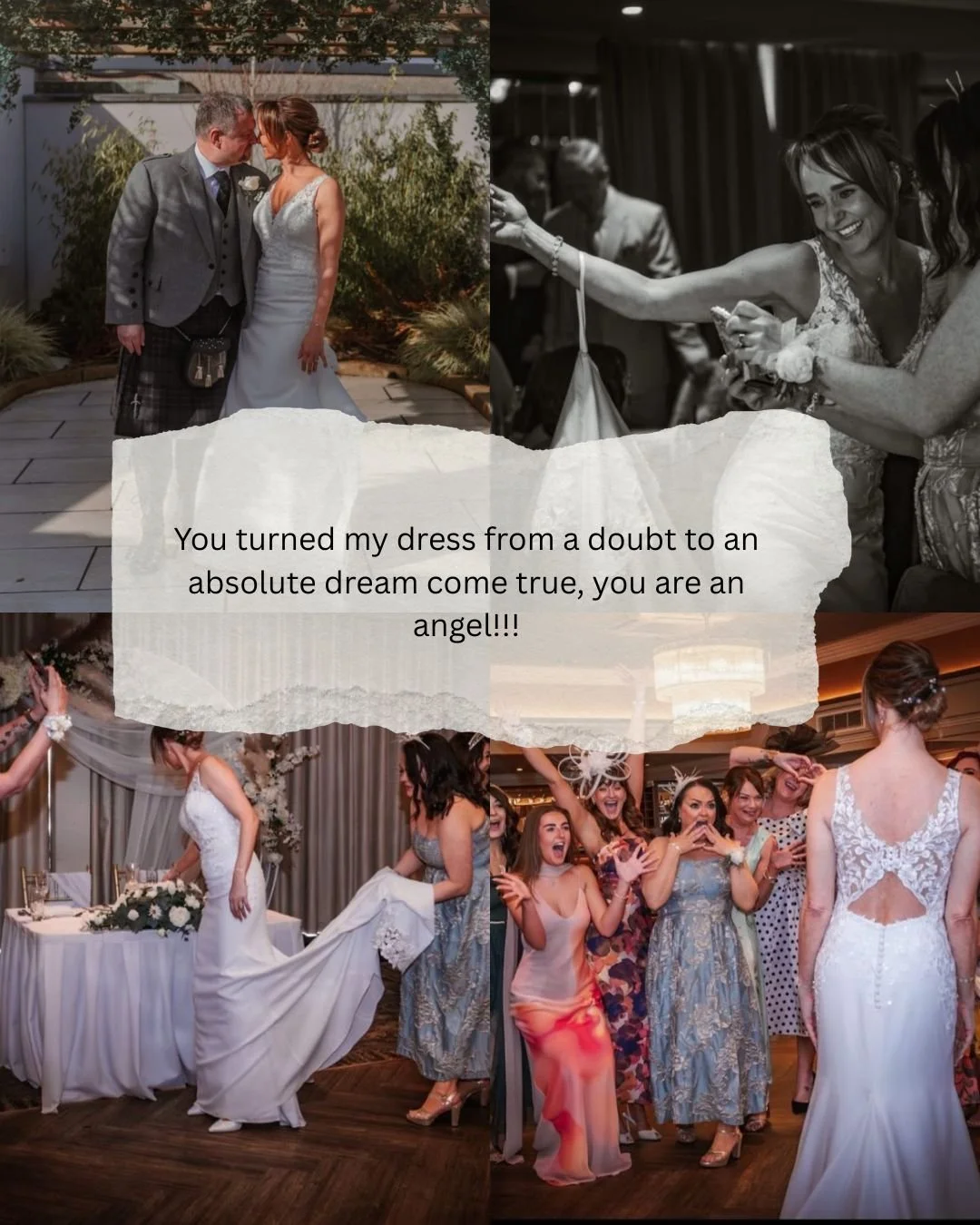 Bride Review 🥰

 #glasgow #50YearsExperience #glasgowbrides #perfectfit #BridalAlterations #WeddingDressAlterations #weddingbib