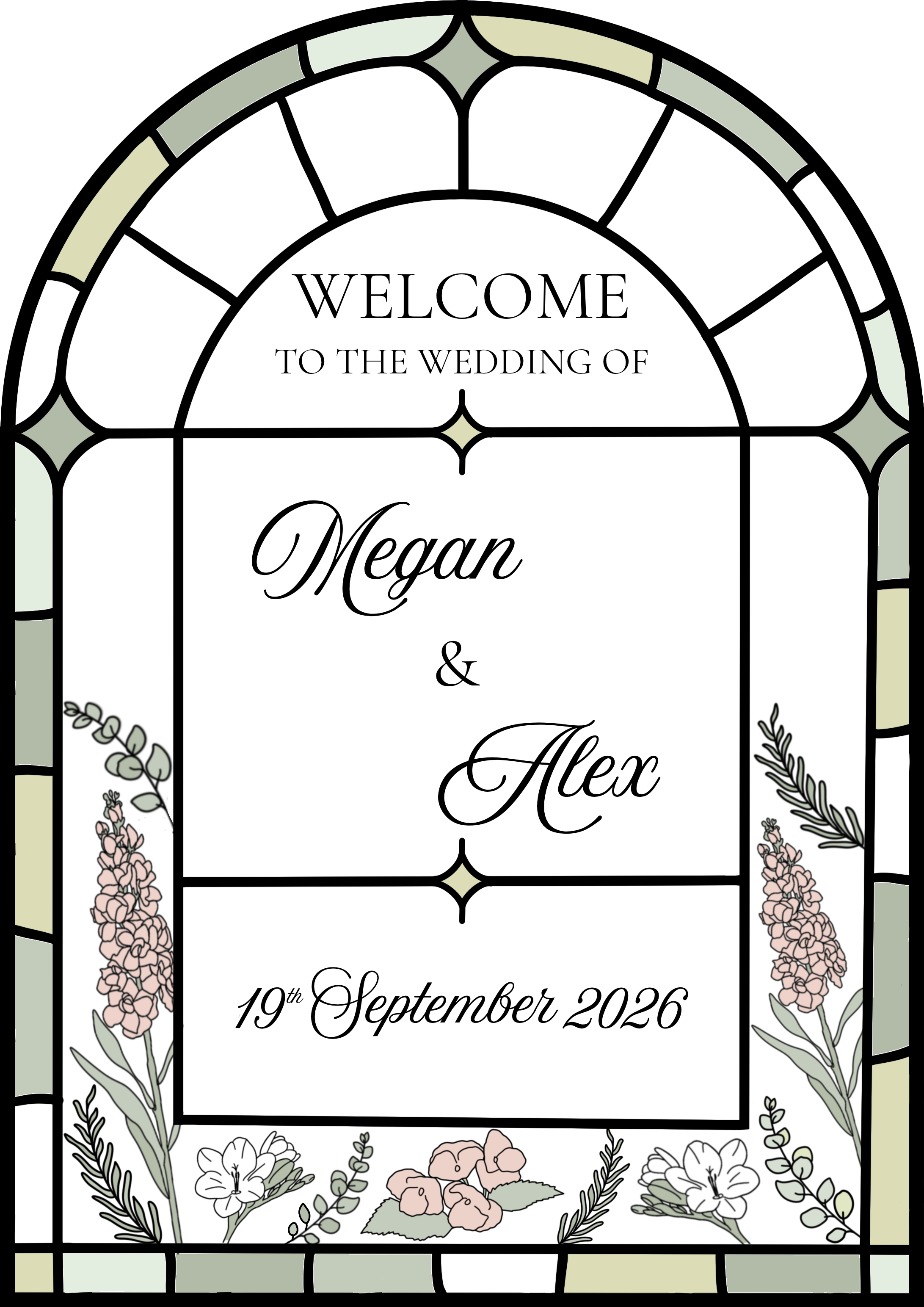 Stained Glass Bespoke Welcome Sign