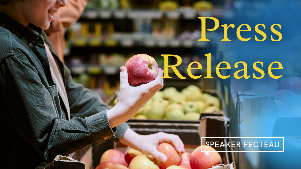 Health and Human Services Committee Advances&nbsp;Speaker Fecteau’s Bill to Protect&nbsp;Access to Food for Maine Families