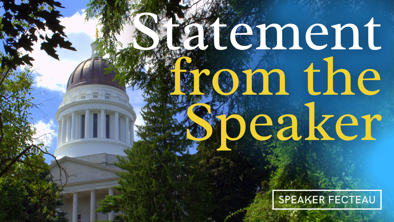 Speaker Fecteau Renews Call for the Resignation of Representative Randall Hall