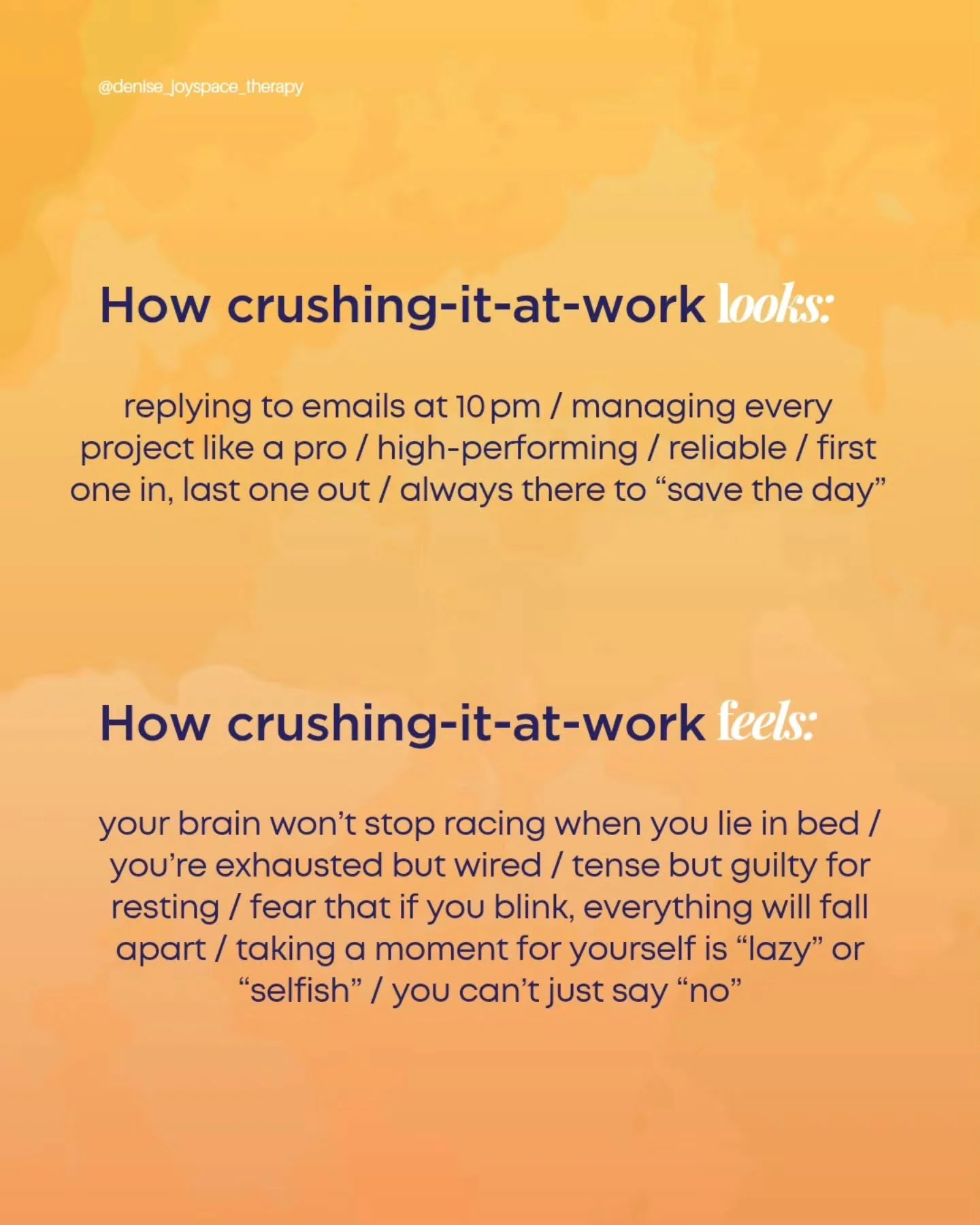 You're NOT weak. You're NOT broken.

You ARE overloaded. Your nervous system is always-on (also known as flight or fight) and your body is probably screaming for calm and rest.

The work isn't the problem - the constant overdrive is.

I know because 