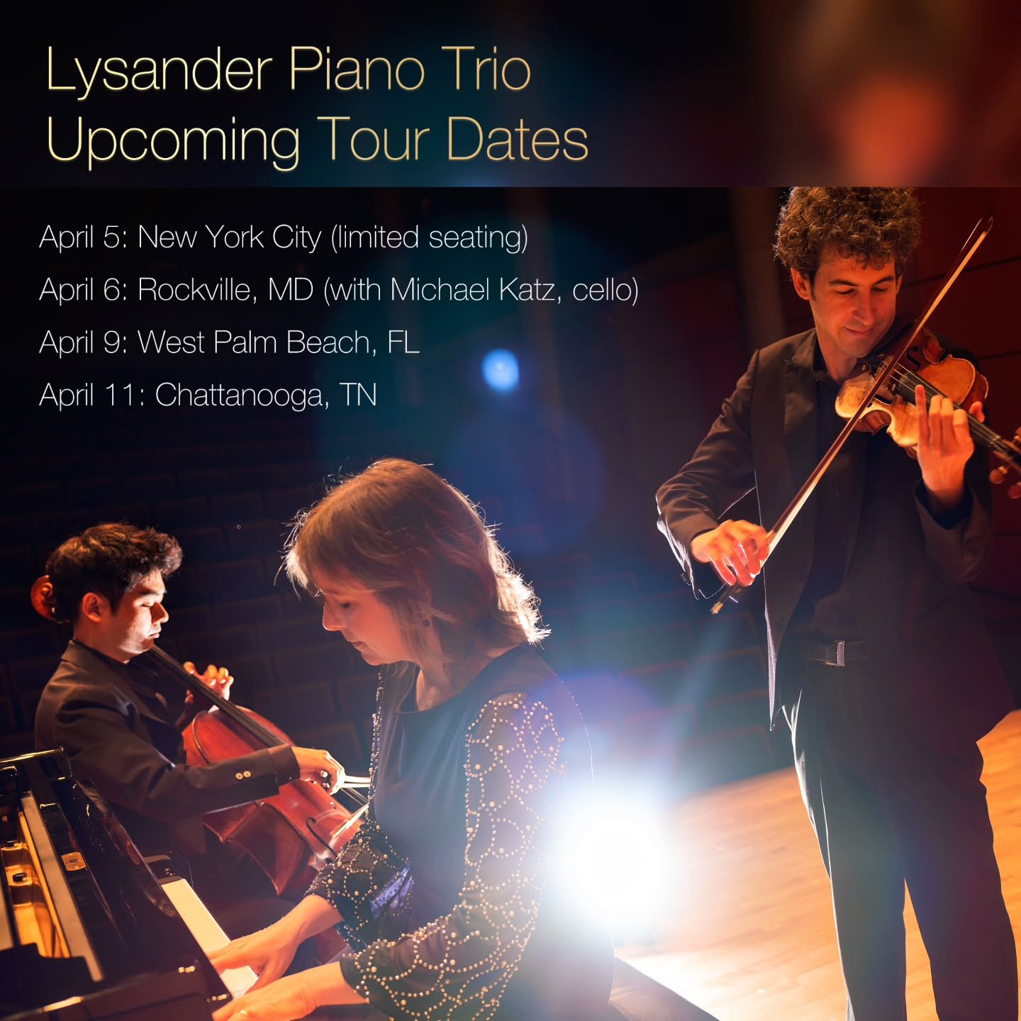 Can't wait to be back on the road this coming week! Visit our website (link in bio) for more information about upcoming concerts! 
#pianotrio #travelingmusician #concerts #touringlife 
@bender_jcc @pbstatecollege @jamezkim @itamarzorman @lizapianonyc