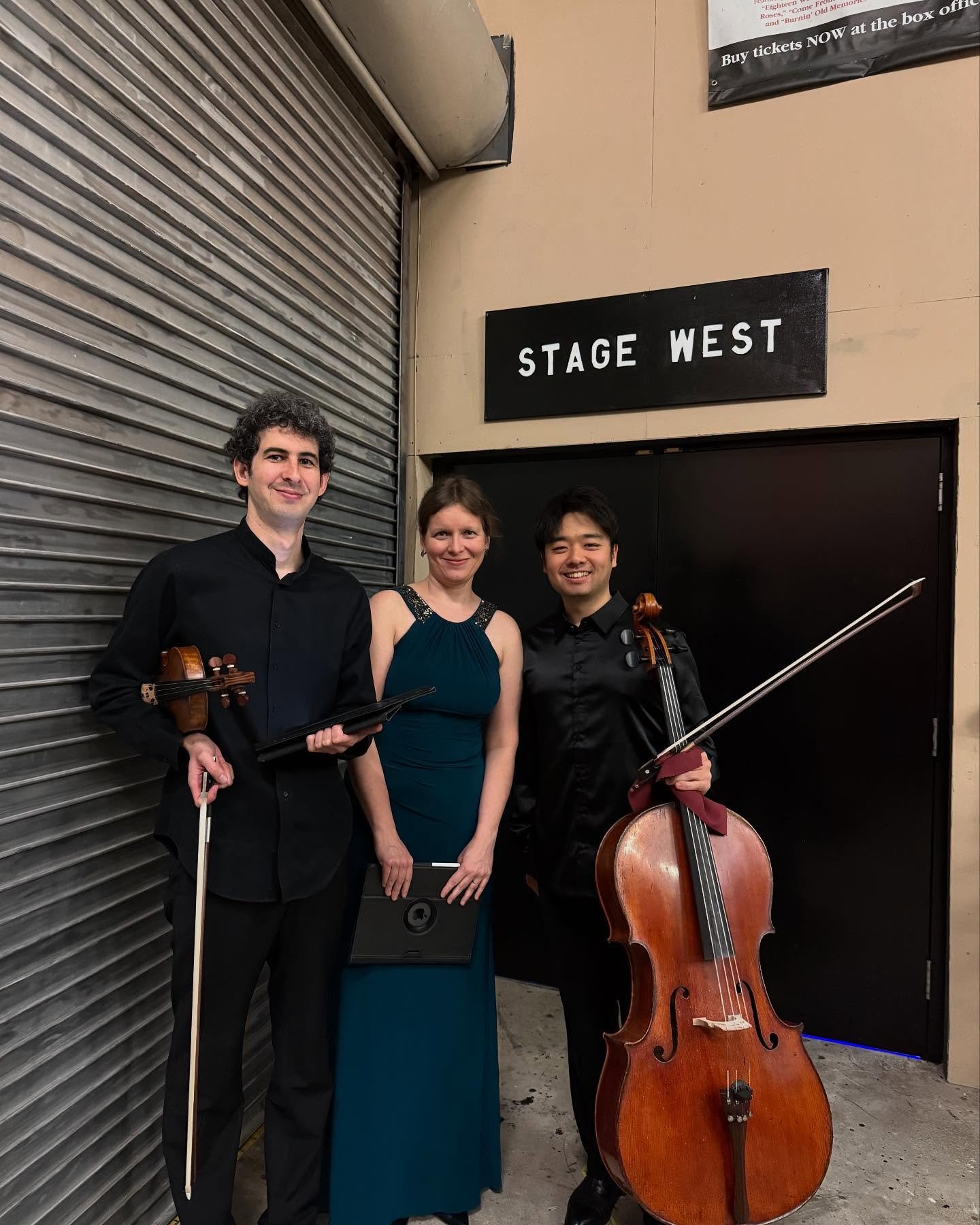 Thanks for having us, @duncantheatre! Our first official public concert with @jamezkim was a blast! #pianotrio #tour #classicalmusicians #cello #violin #piano #musiciansofinstagram