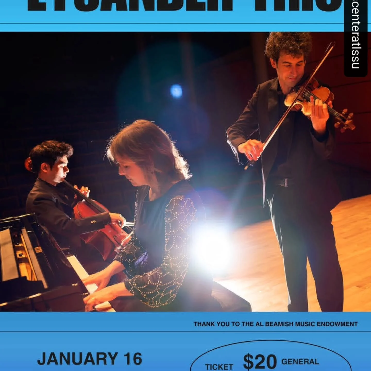 #REPOST @artscenteratlssu 
TONIGHT 🚨

Tonight at 7 PM!
Experience the artistry, emotion, and connection of the Lysander Piano Trio live at the Arts Center. Bring a friend and enjoy an unforgettable night of chamber music. 🎶
🎟 Get your tickets here