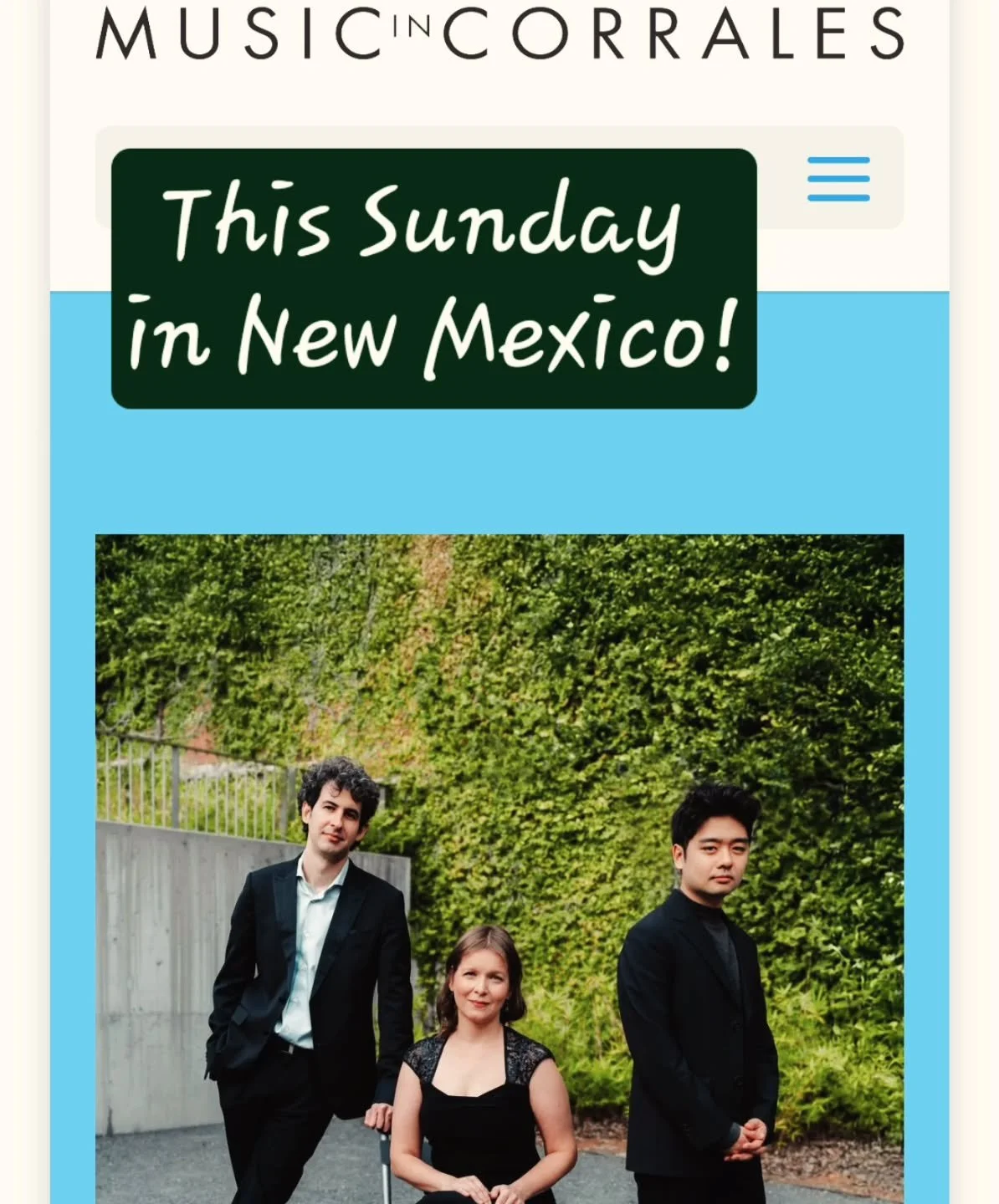 Looking forward to a sold-out return concert at @music_in_corrales this Sunday at 3pm! Hopefully, the weather will be friendly. Stay safe, everyone!