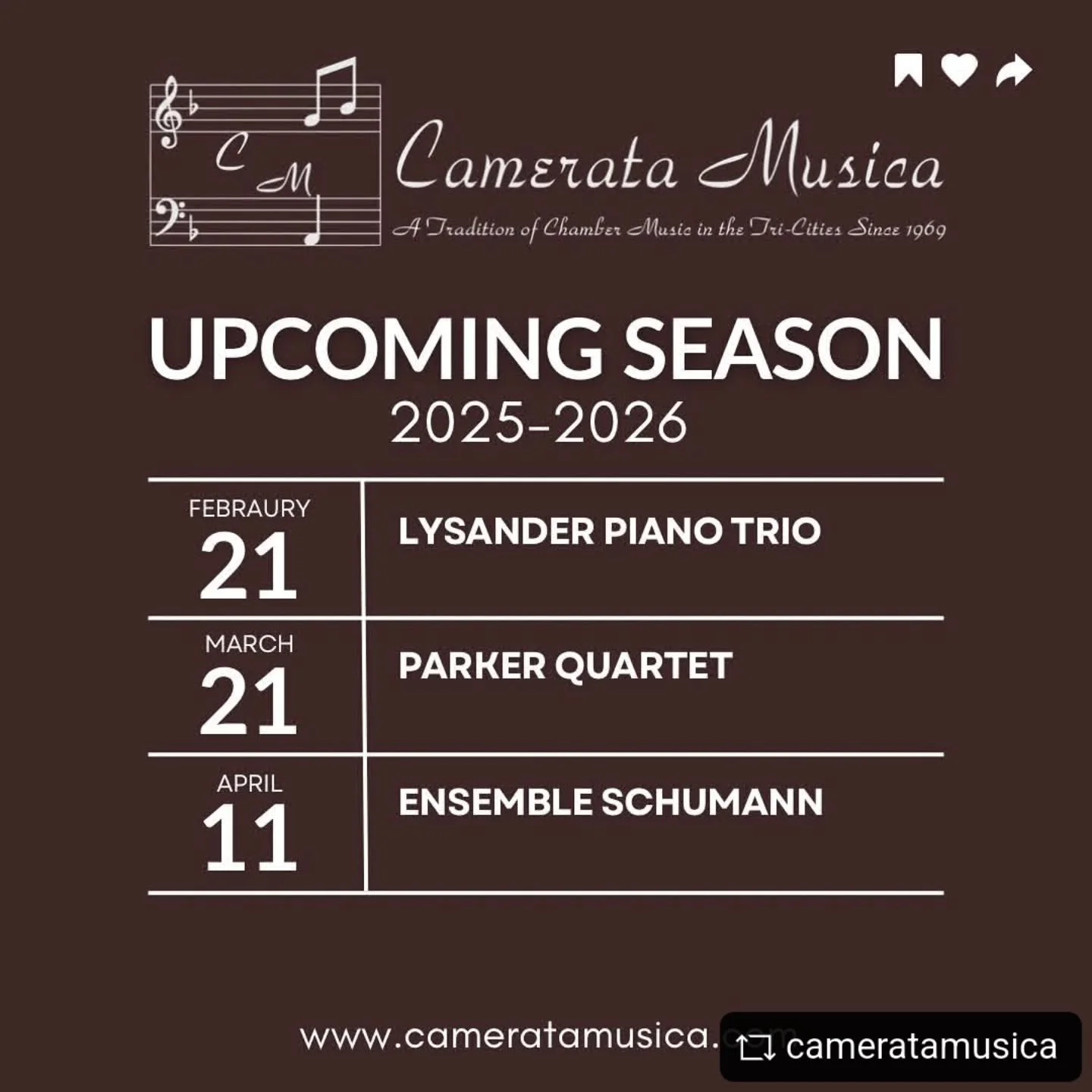 Kicking off a whirlwind West Coast tour today in Richland, WA! Excited about our first appearance at @cameratamusica and performing the rousing Cassad&oacute; Trio again. #longflight #trio #touringlife