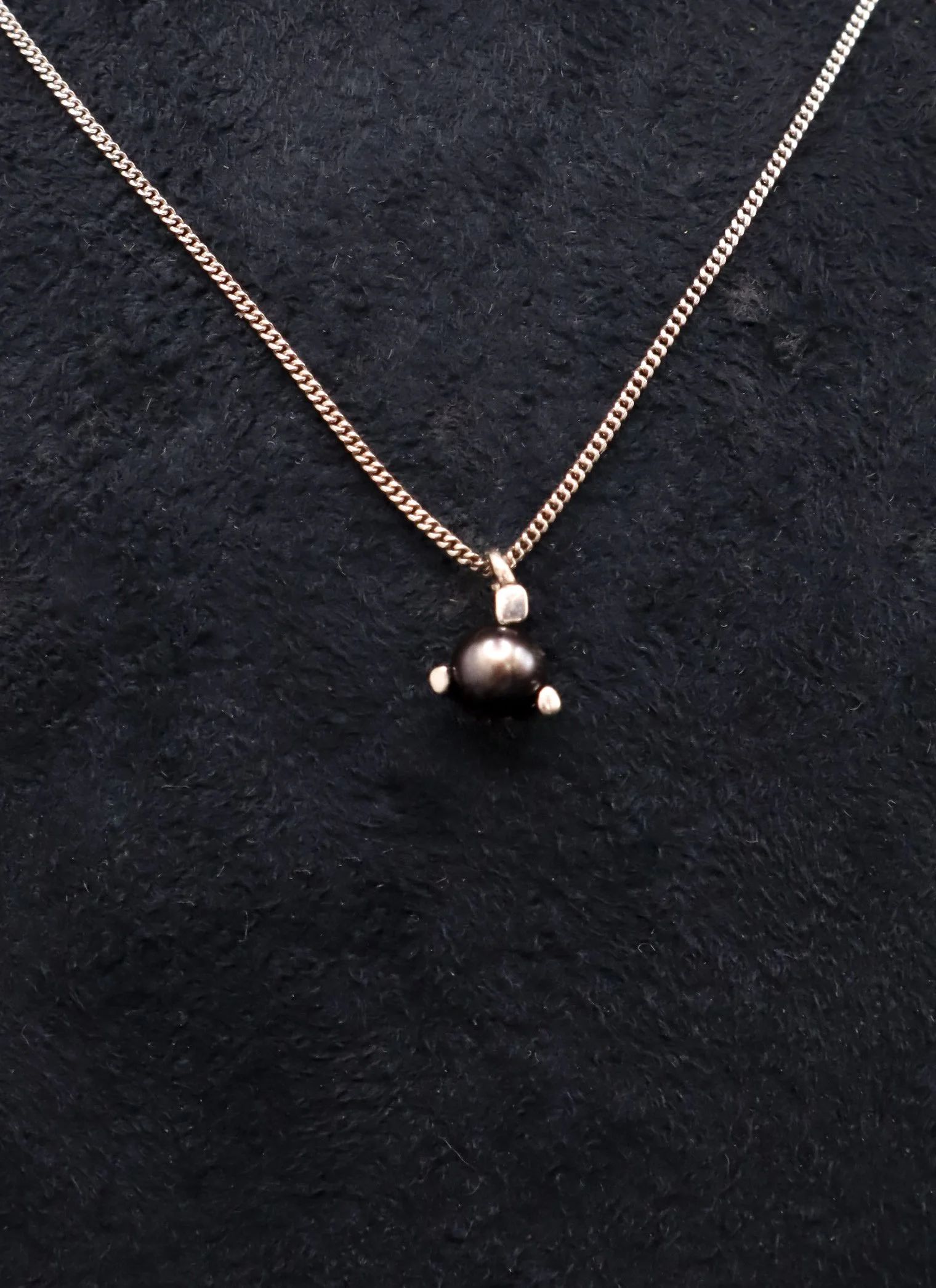 small sterling silver pearl pendant