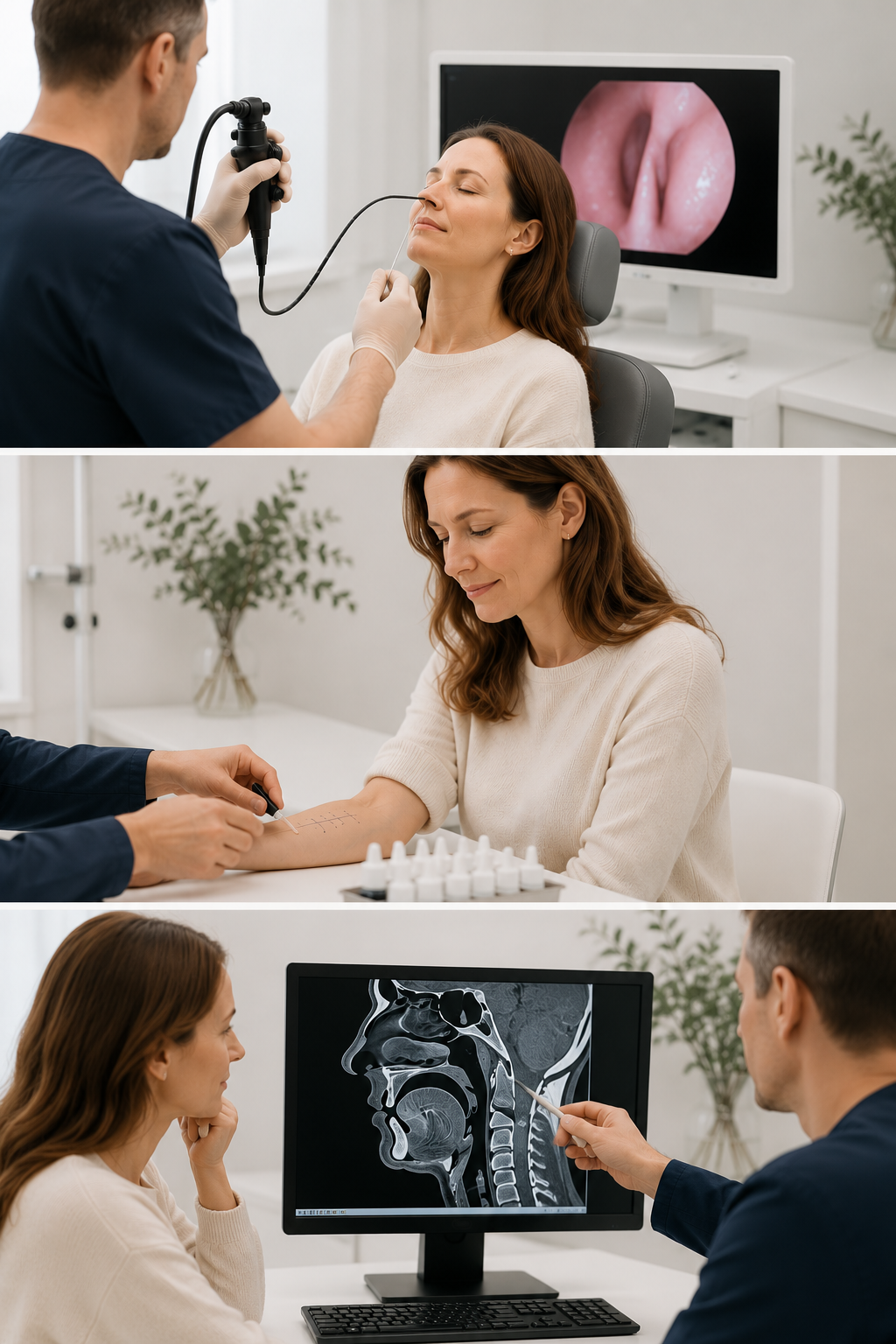 Flexible Naso-endoscopy (FNE), Allergy Testing and Imaging
