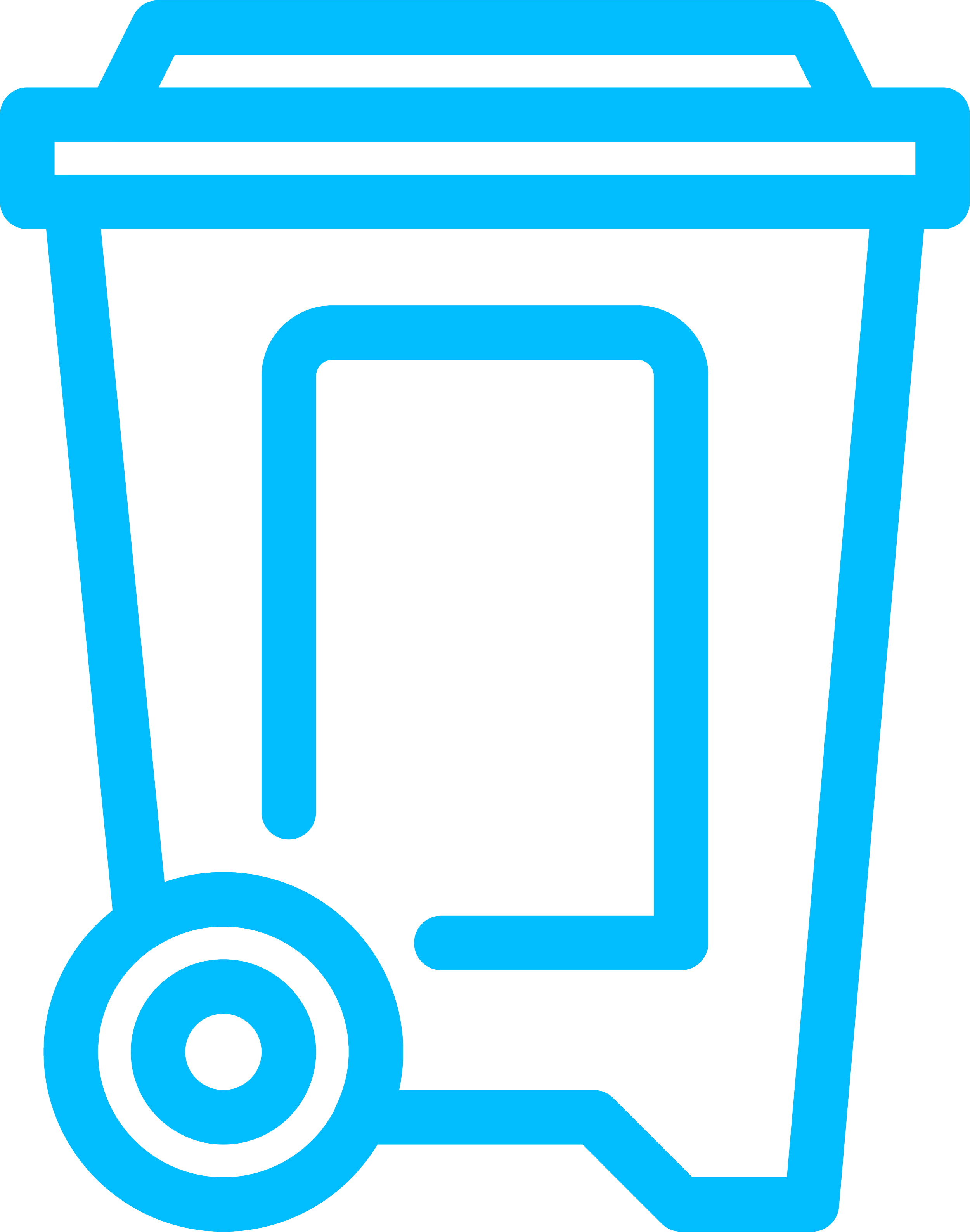 Simplified graphic outline of a wheely bin in blue with black interior details.