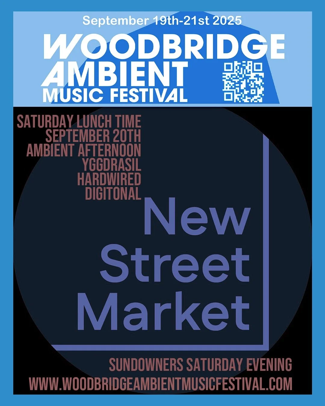 This weekend we&rsquo;re teaming up with @woodbridgeambientmusicfestival for two days of musical programming! 

Saturday 20th
12noon - Live ambient and electronic music including Yggdrassil, HardWired and DIgitonal during the afternoon. 

6.30PM - @s