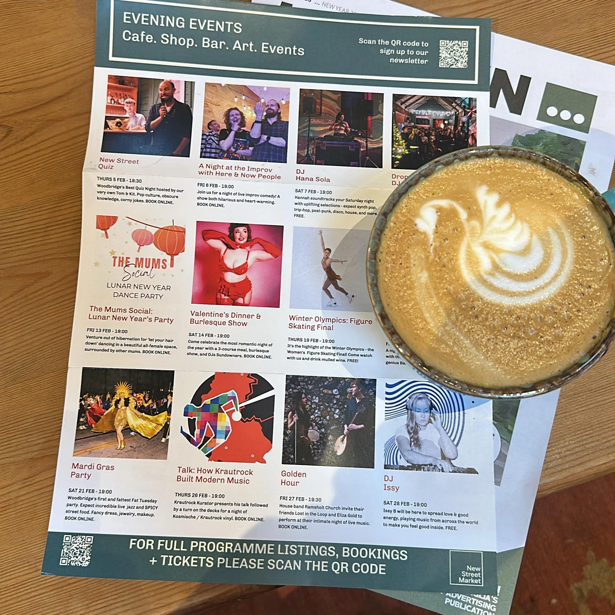 Feb winter warmer - great events, great coffee and a swan!