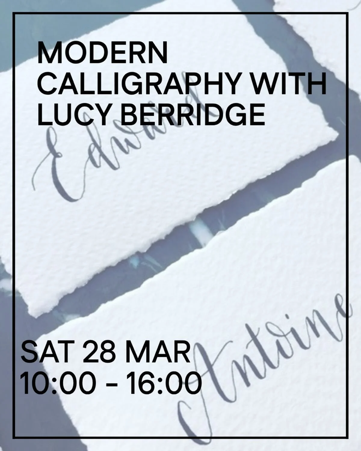 Come join Lucy Berridge this Sat 28th March for a full day of calligraphy. Suitable for beginners or those wishing to refresh their skills. Delicious NSM lunch plus materials included.