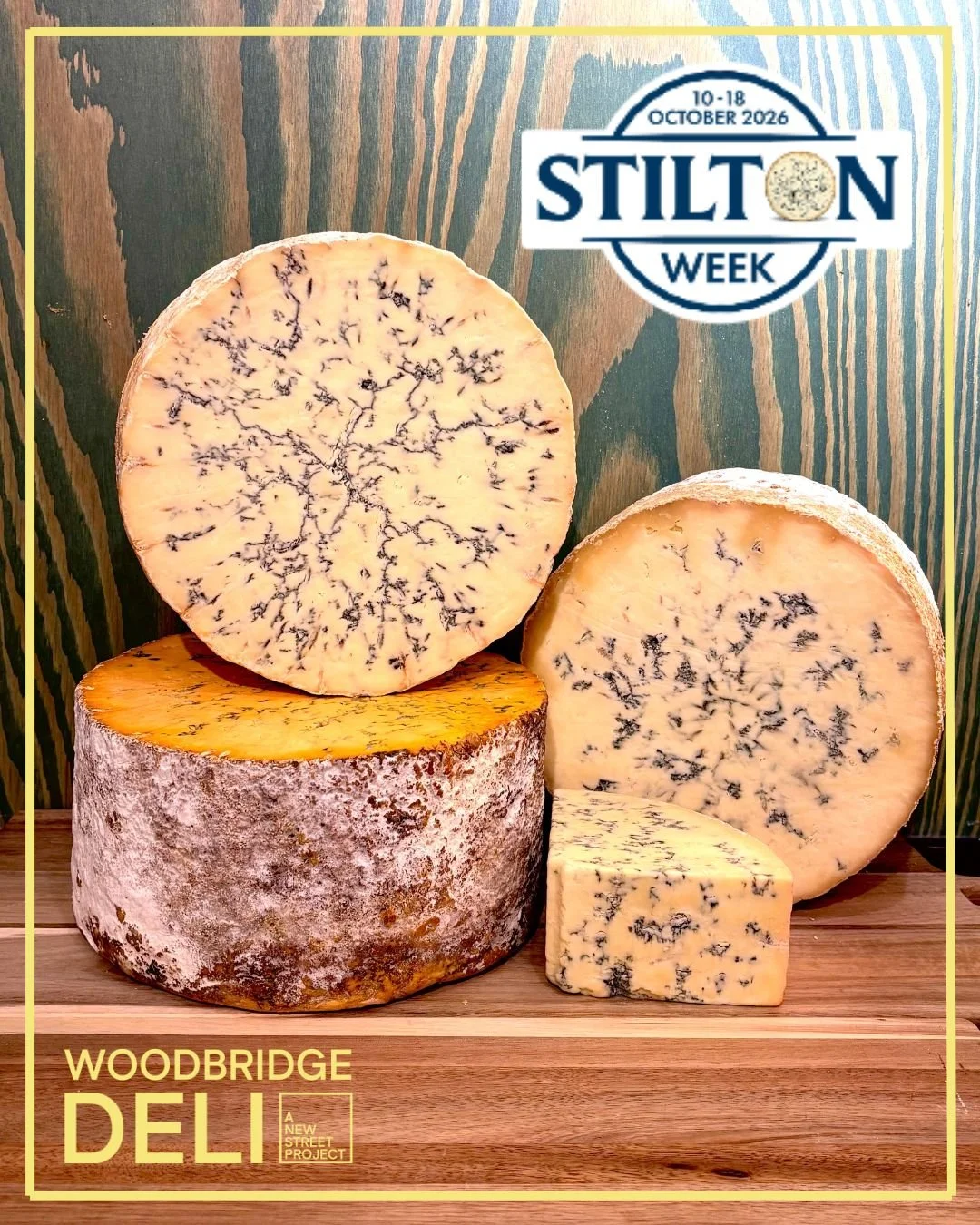🧀 Get Ready for Stilton Week at The Woodbridge Deli! 🧀

Calling all blue cheese lovers! We&rsquo;re celebrating Stilton Week (10th Oct - 18th Oct) in style with a special lineup of freshly baked, takeaway goodies starring Britain&rsquo;s most famou